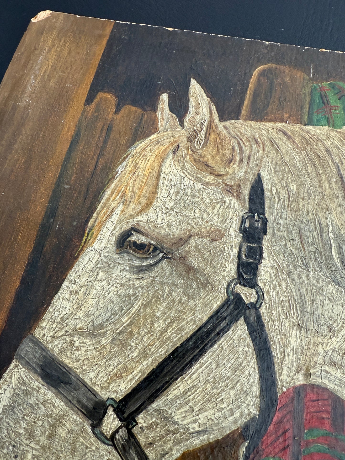Textured Horse Portrait on Board (Signed)