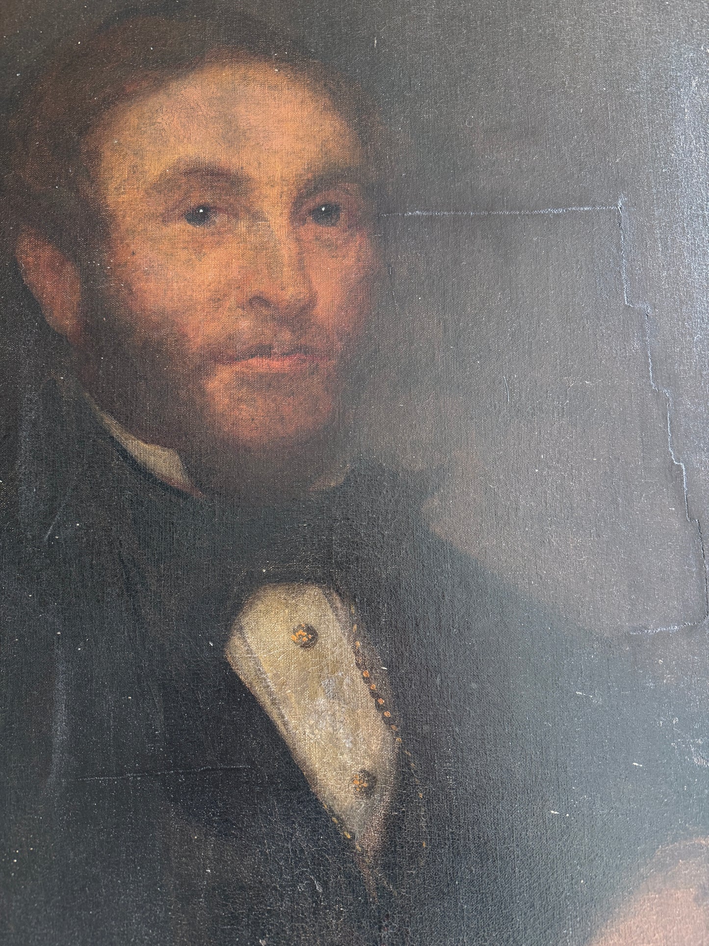 19th Century Portrait of a Gentleman – Oil on Canvas Mounted to Board