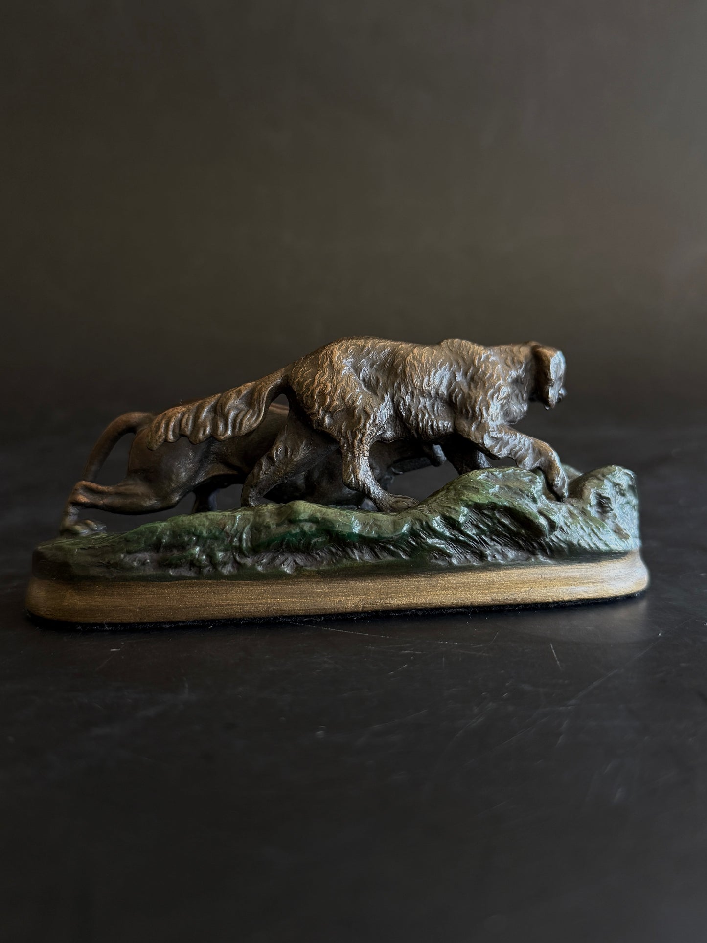Bronze Hunting Dogs Statue