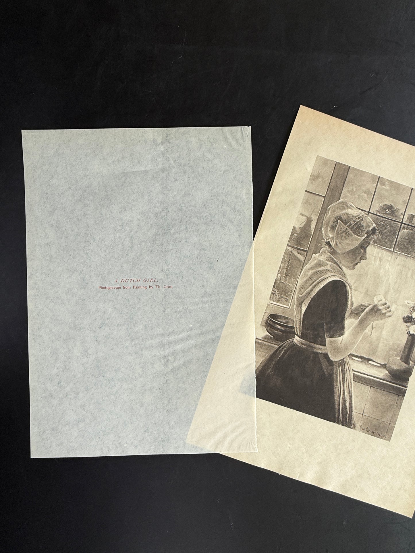 1800s Photogravure β "A Dutch Girl" by Theo Grust