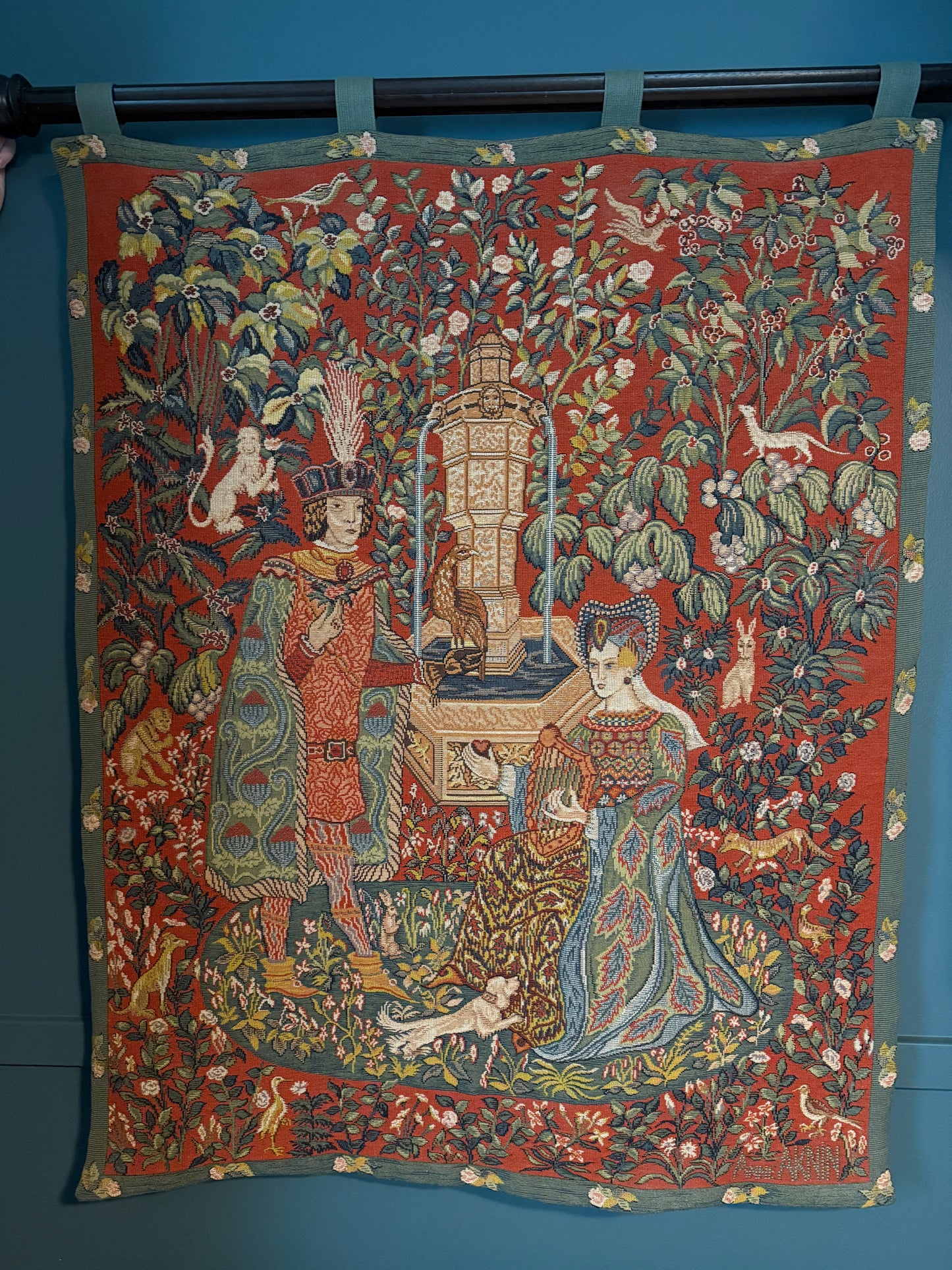 Vintage French Tapestry – Le Roman de la Rose (1985)
