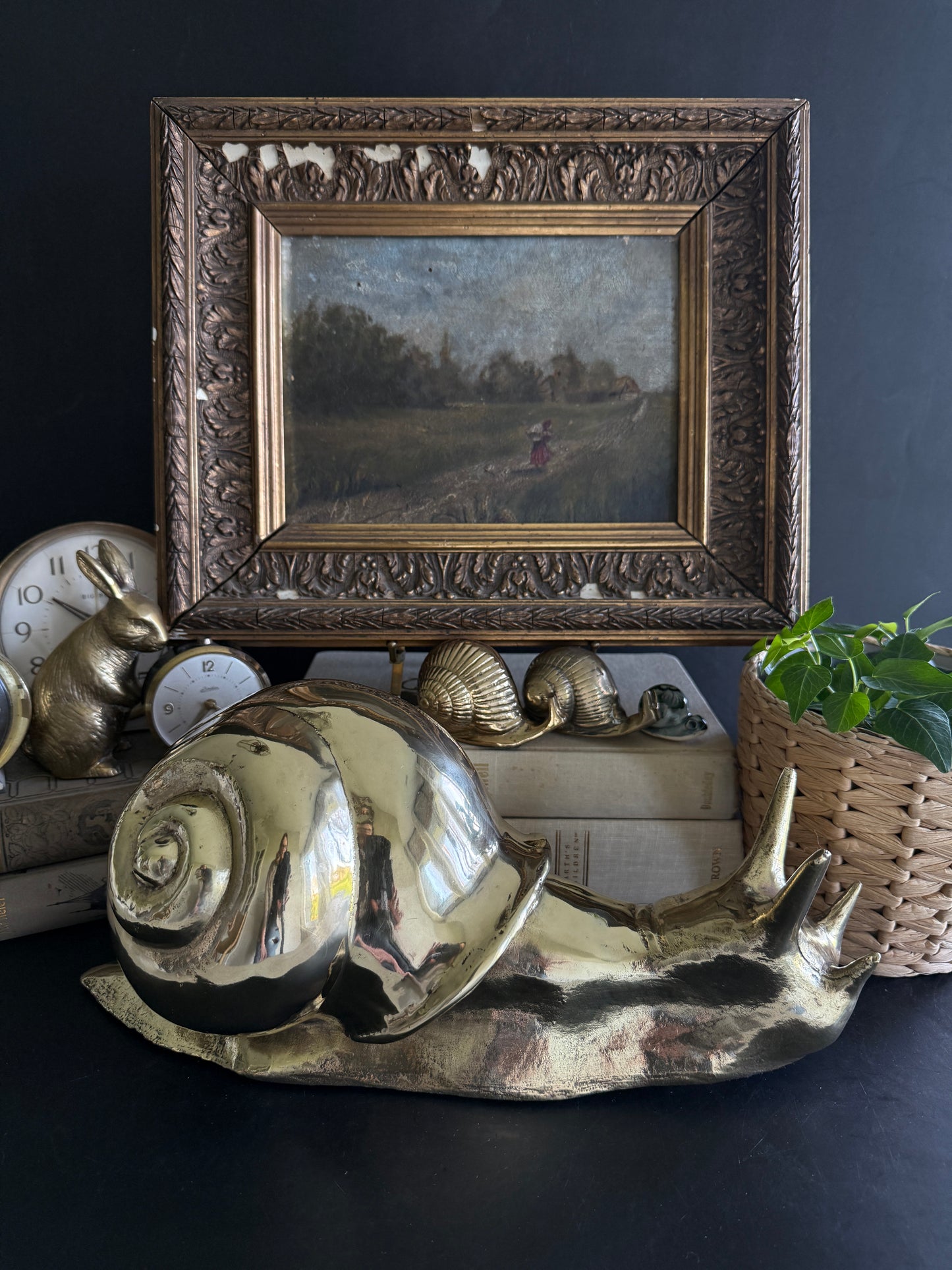 Cast Brass XL Snail Sculpture