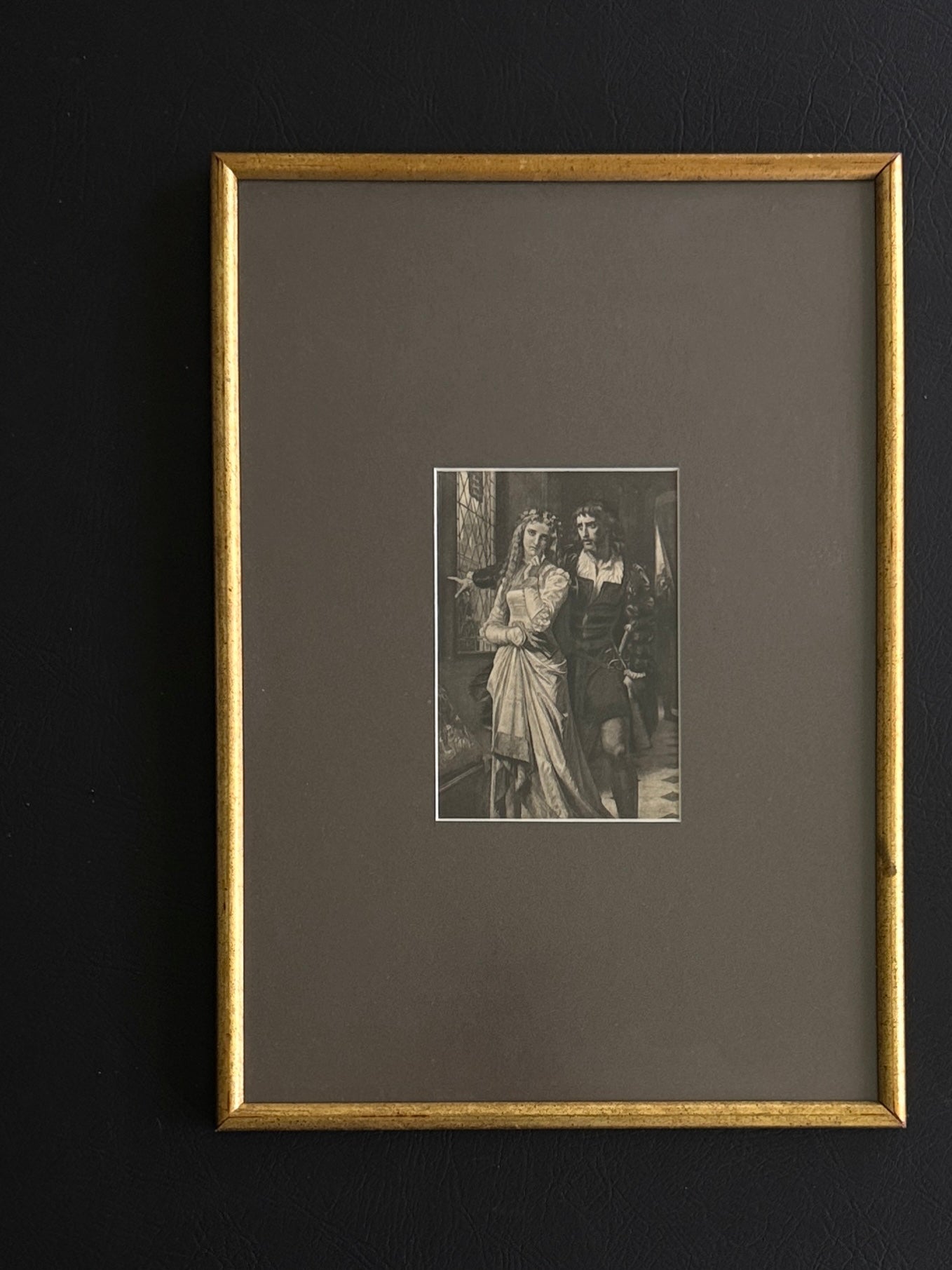 Hamlet & Ophelia — Antique Photogravure after Hugues Merle, c. 1881