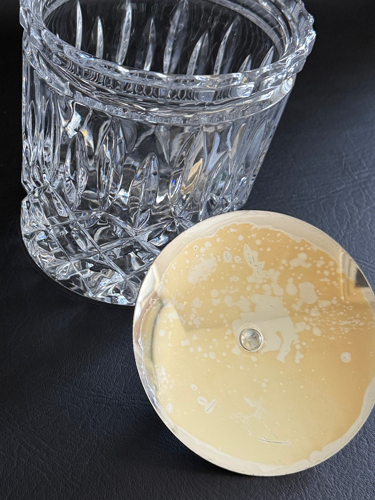 Cut Crystal & Silverplate Jar