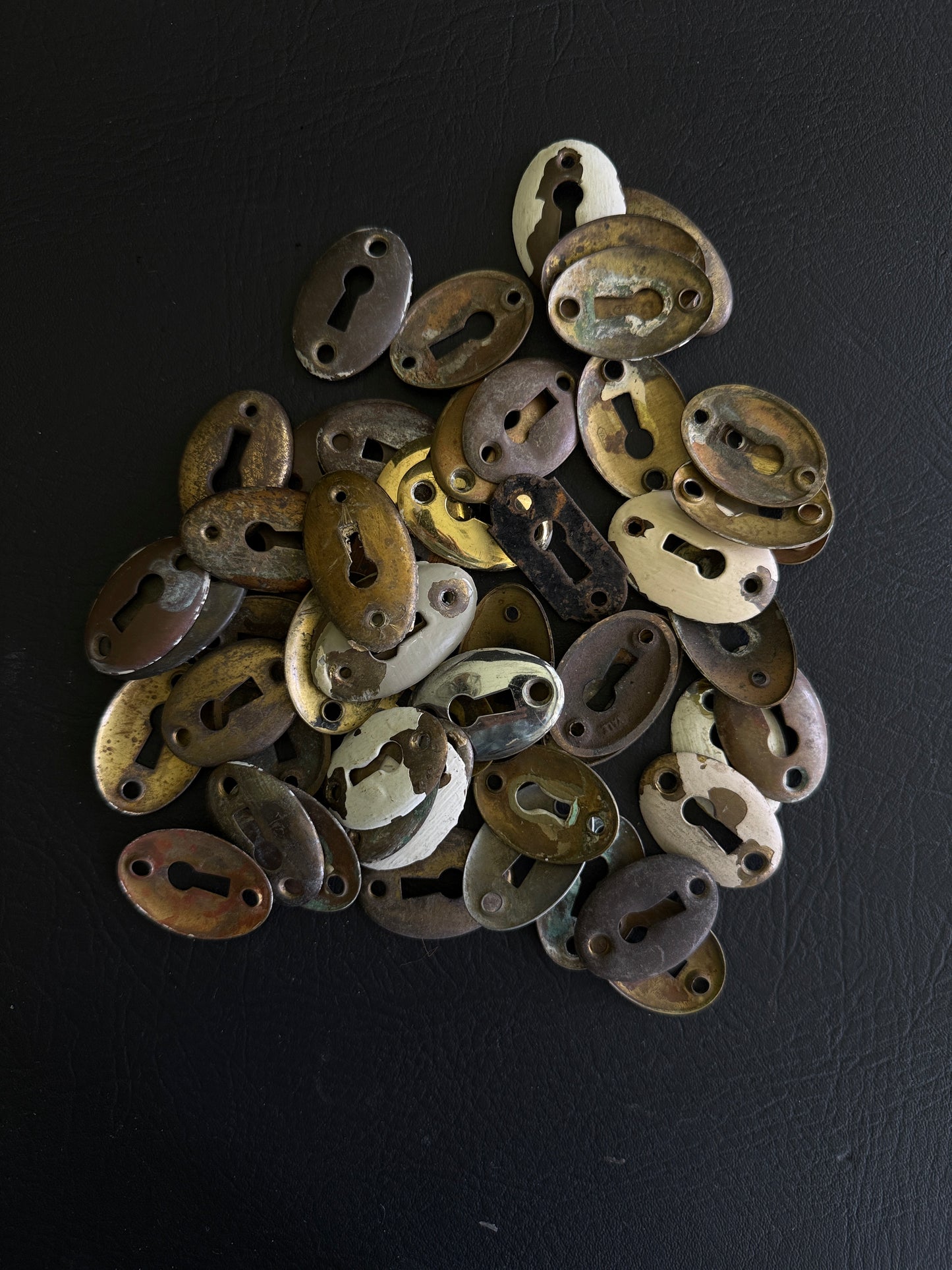 Curated Collection of Antique Brass & Metal Keyhole Escutcheons