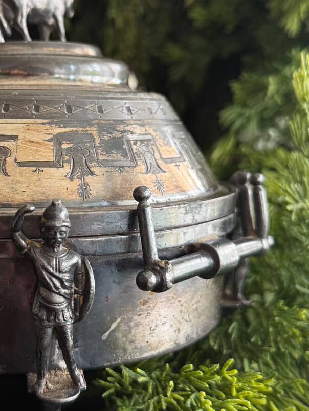 Reed & Barton Figural Cow Butter Dish (Pat. 1869)