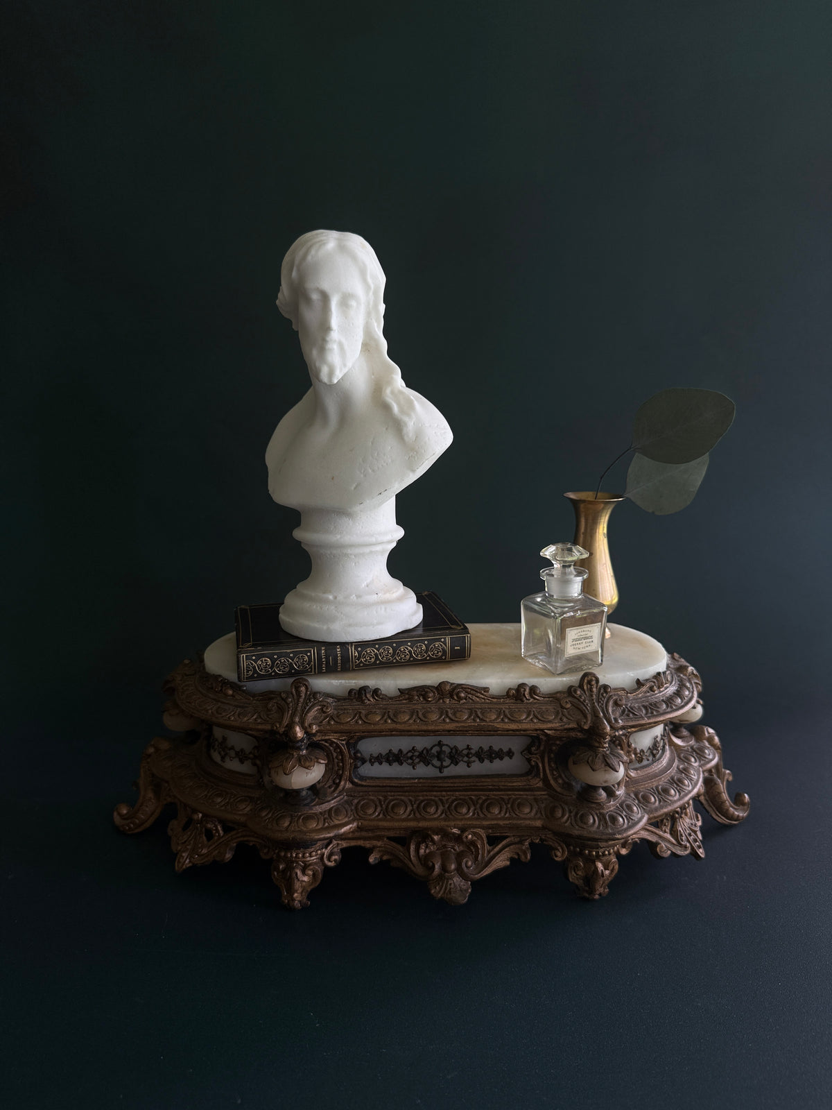 Marble & Cast Metal Clock Base Riser