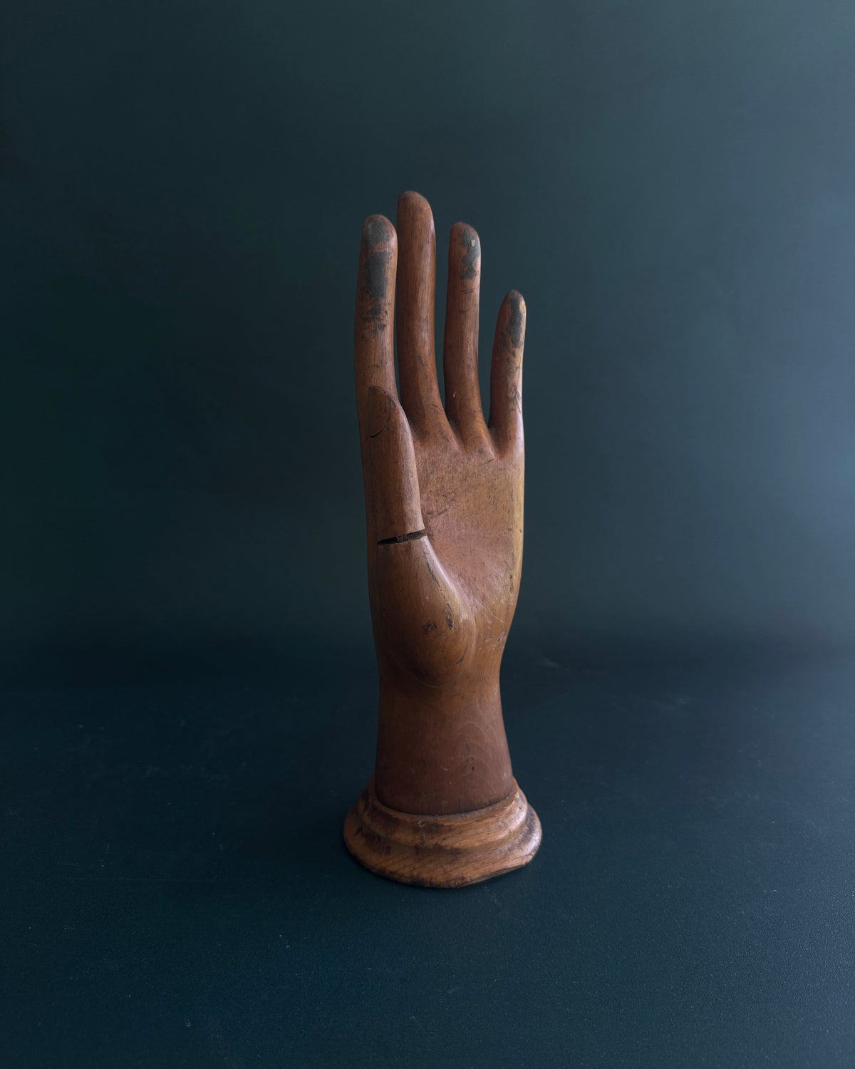 Antique Wooden Glove Display Hand with Movable Thumb