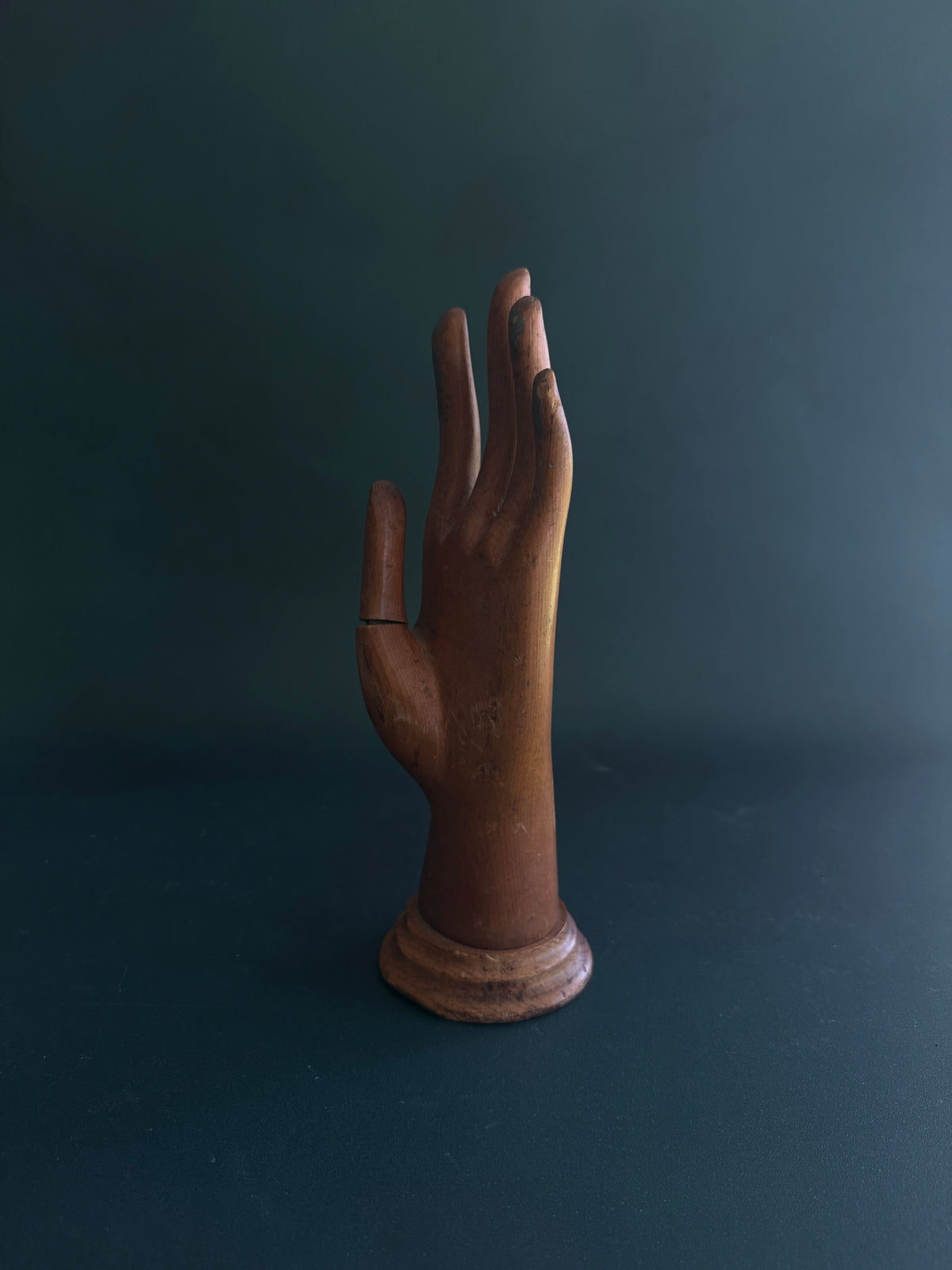Antique Wooden Glove Display Hand with Movable Thumb