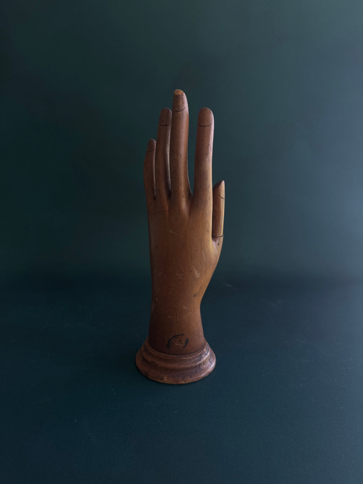 Antique Wooden Glove Display Hand with Movable Thumb
