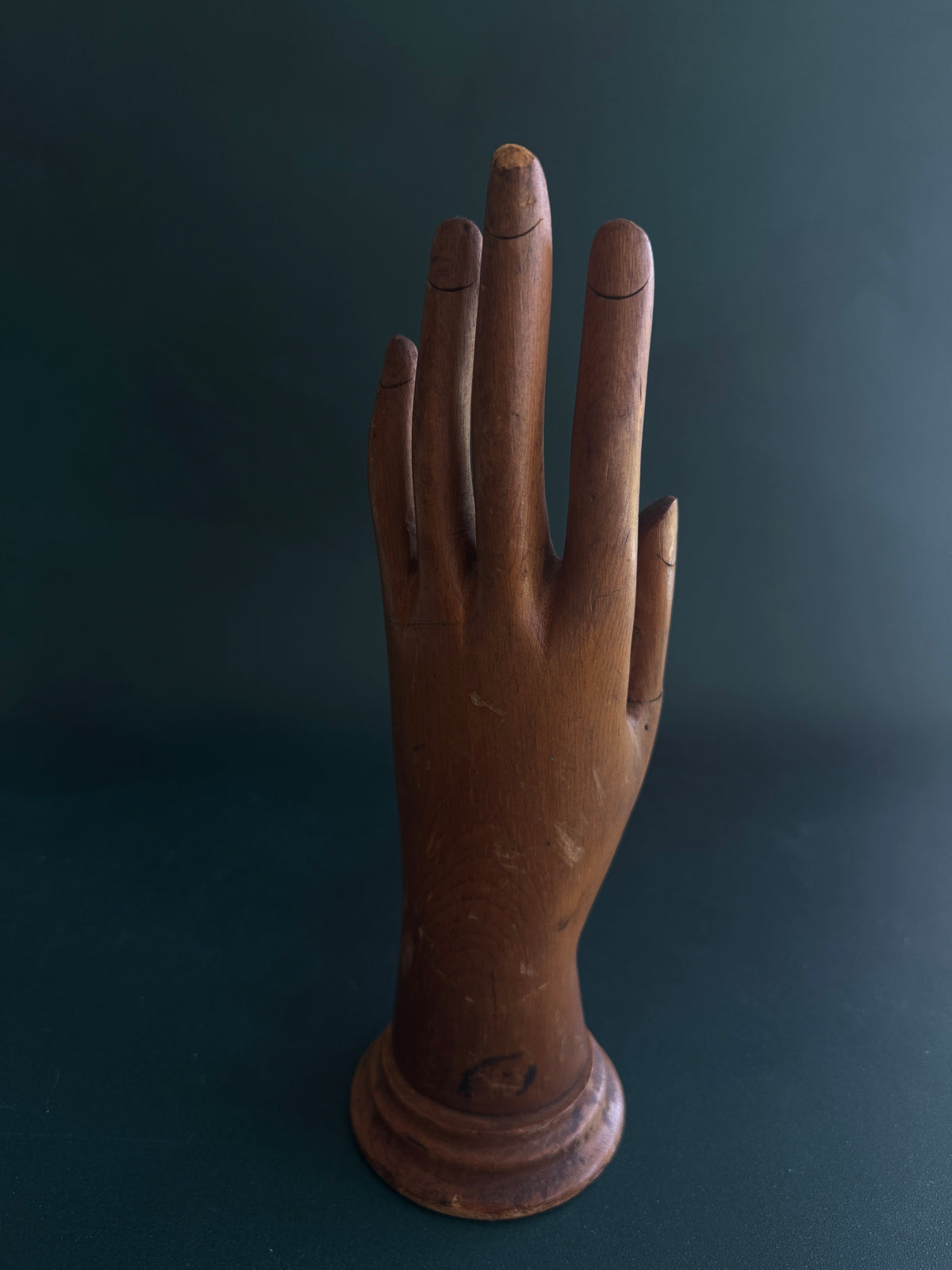 Antique Wooden Glove Display Hand with Movable Thumb