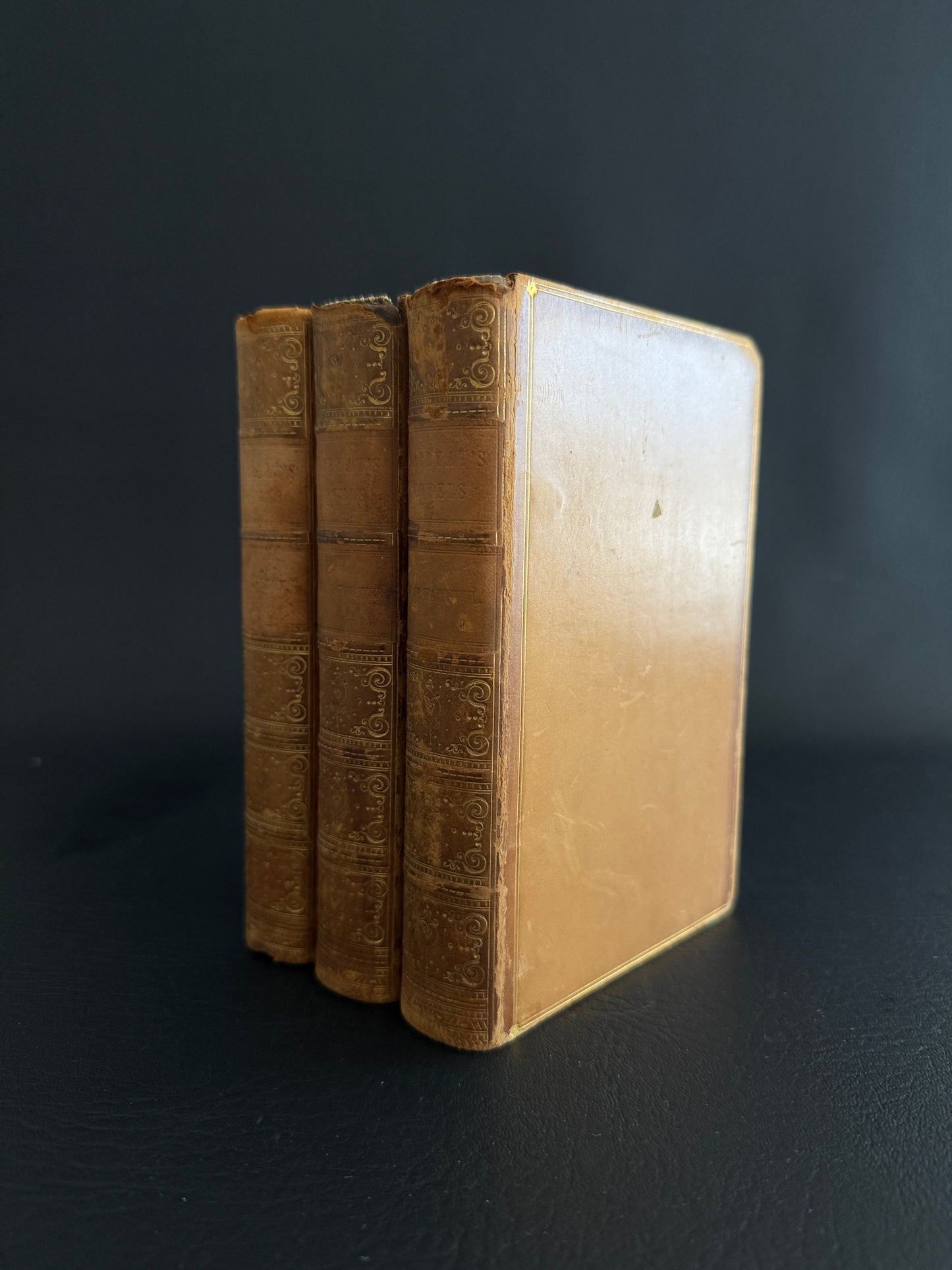 Trio of 19th-Century Leather-Bound Books by Captain Marryat