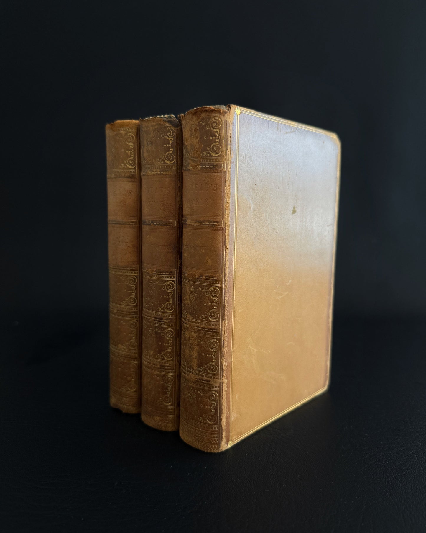 Trio of 19th-Century Leather-Bound Books by Captain Marryat