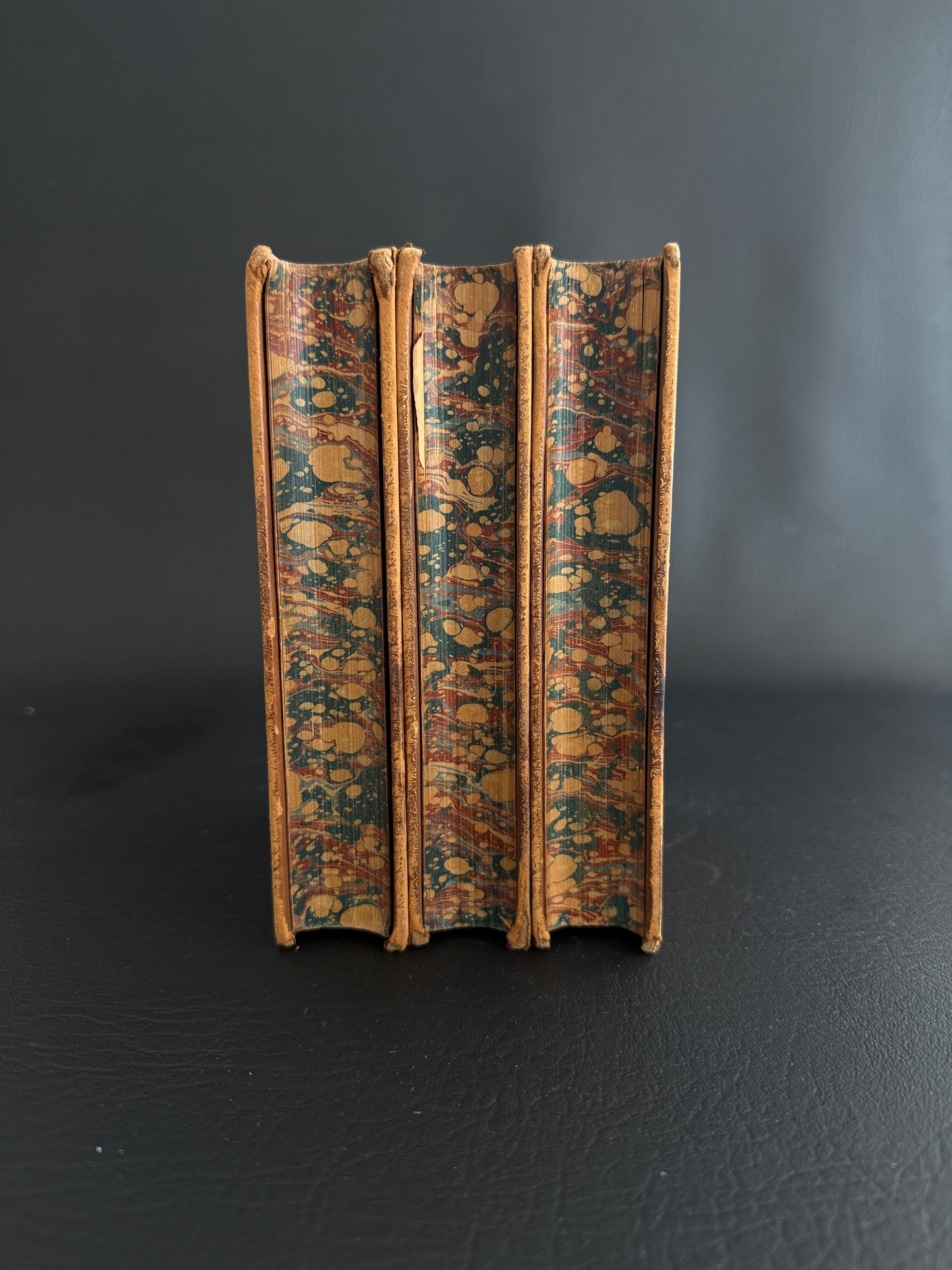 Trio of 19th-Century Leather-Bound Books by Captain Marryat