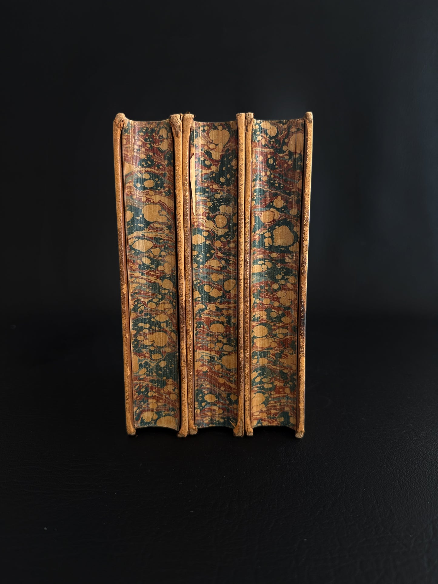 Trio of 19th-Century Leather-Bound Books by Captain Marryat
