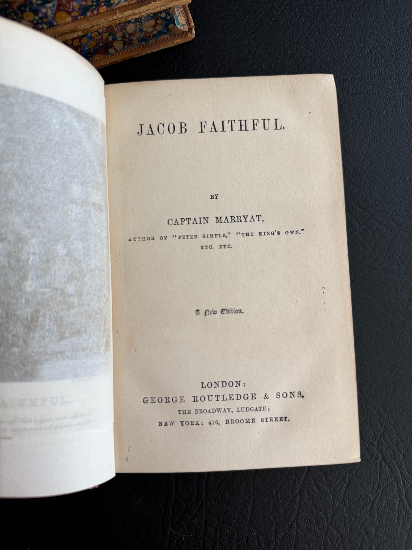 Trio of 19th-Century Leather-Bound Books by Captain Marryat