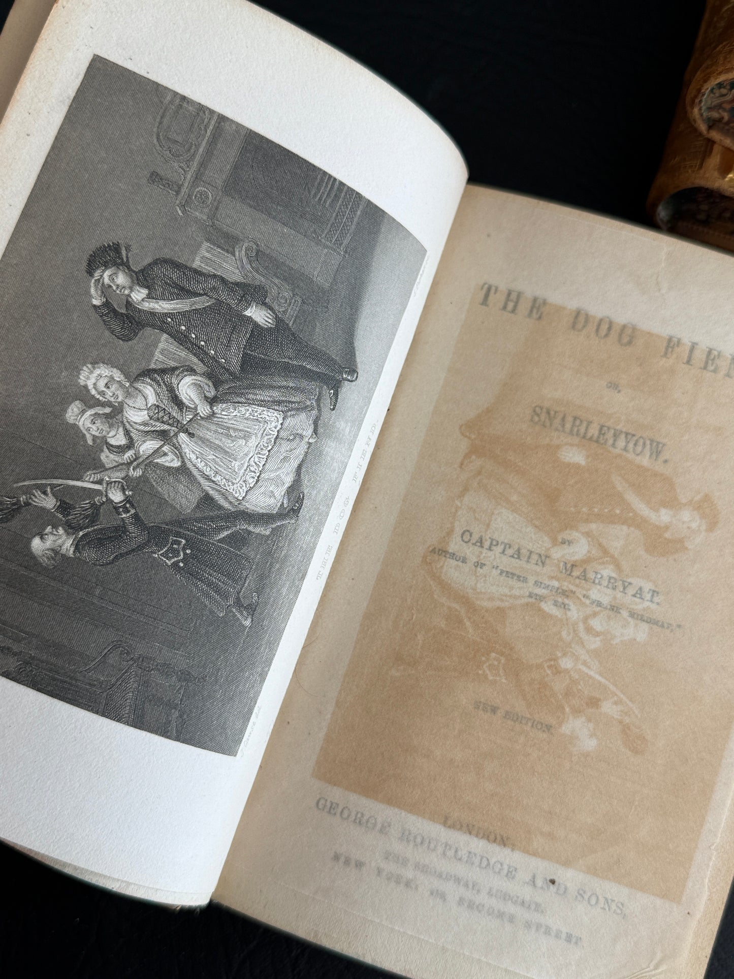 Trio of 19th-Century Leather-Bound Books by Captain Marryat