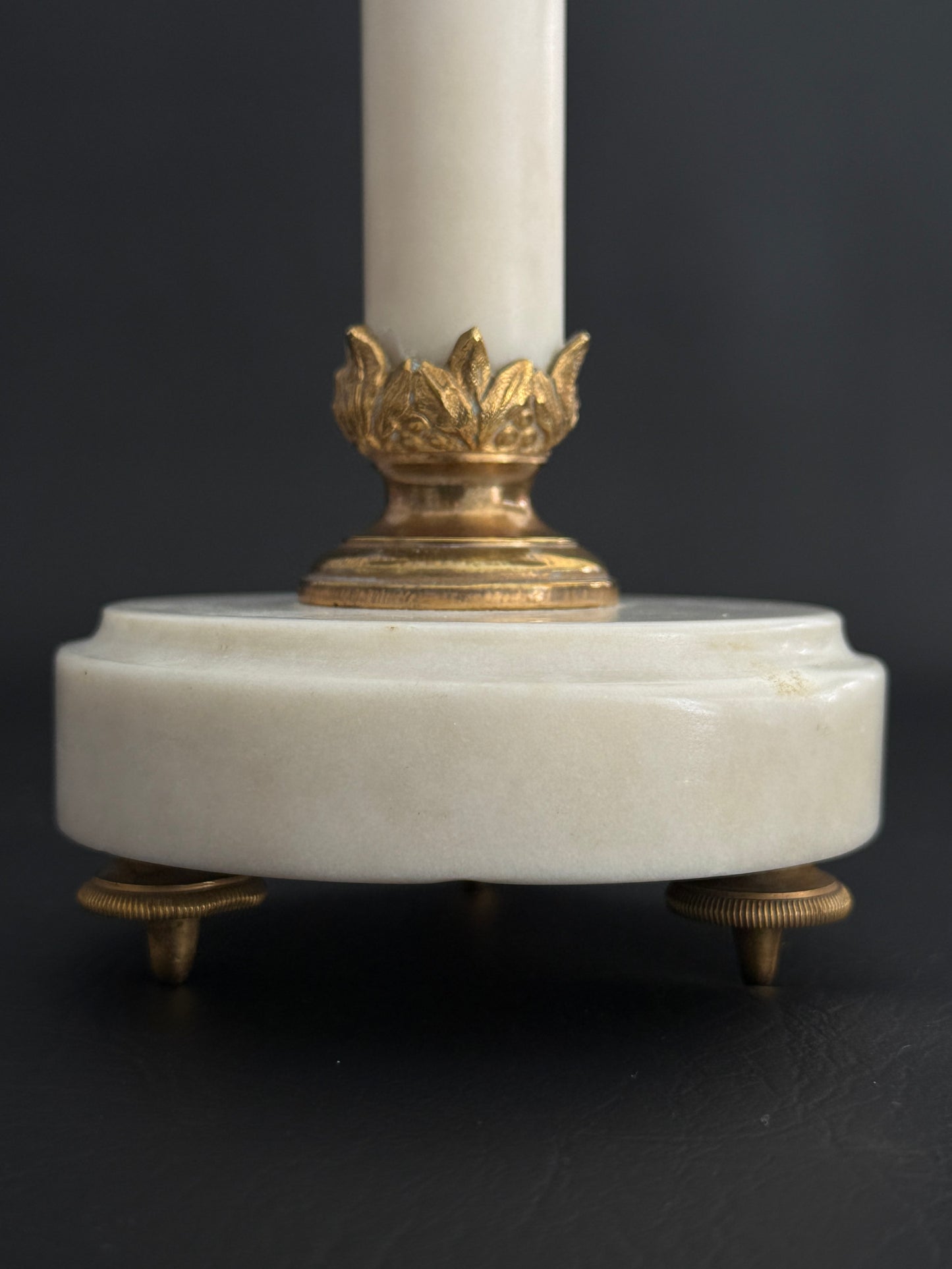 Pair of Marble & Gilt Metal Two-Arm Candelabras