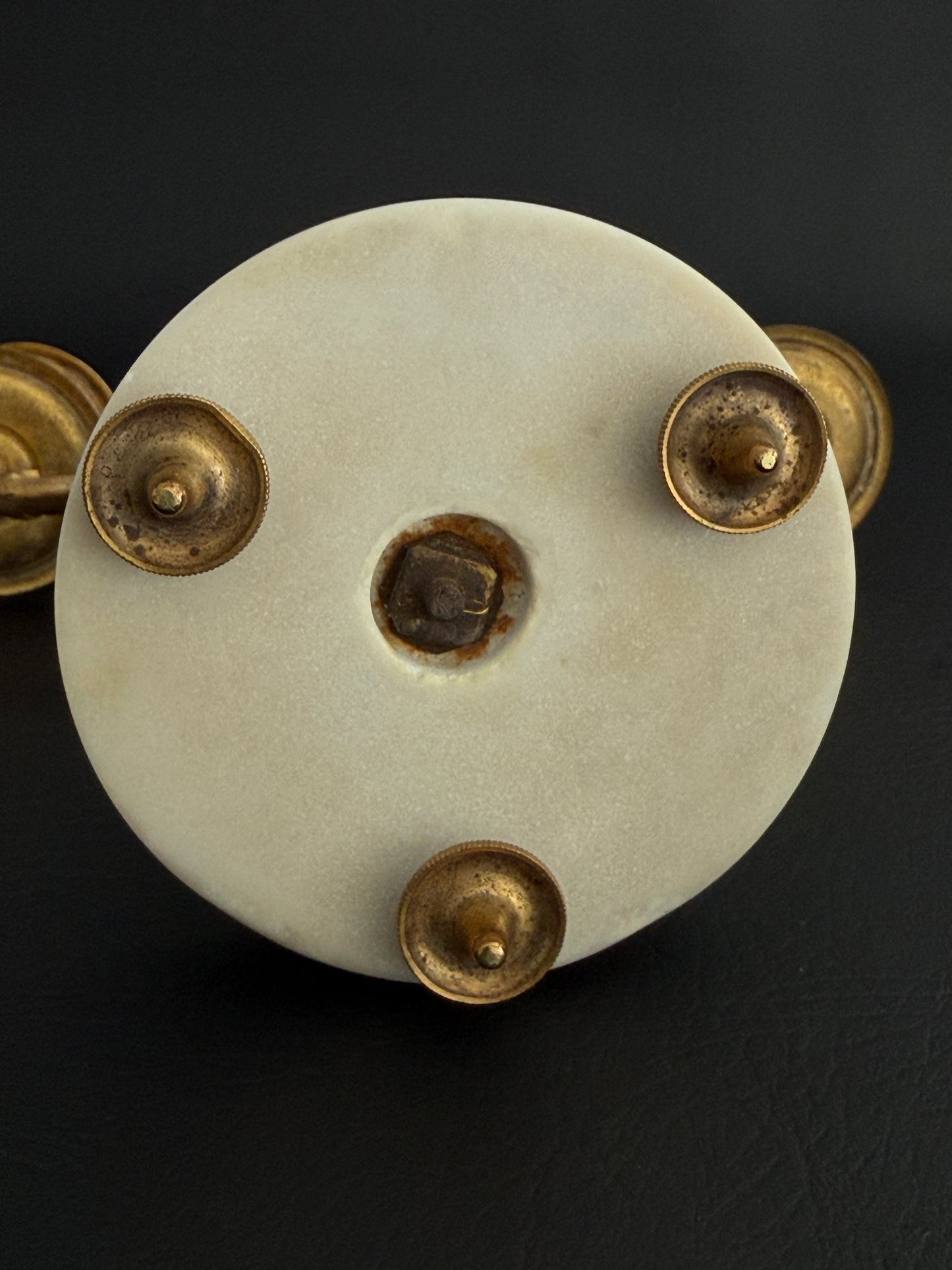 Pair of Marble & Gilt Metal Two-Arm Candelabras