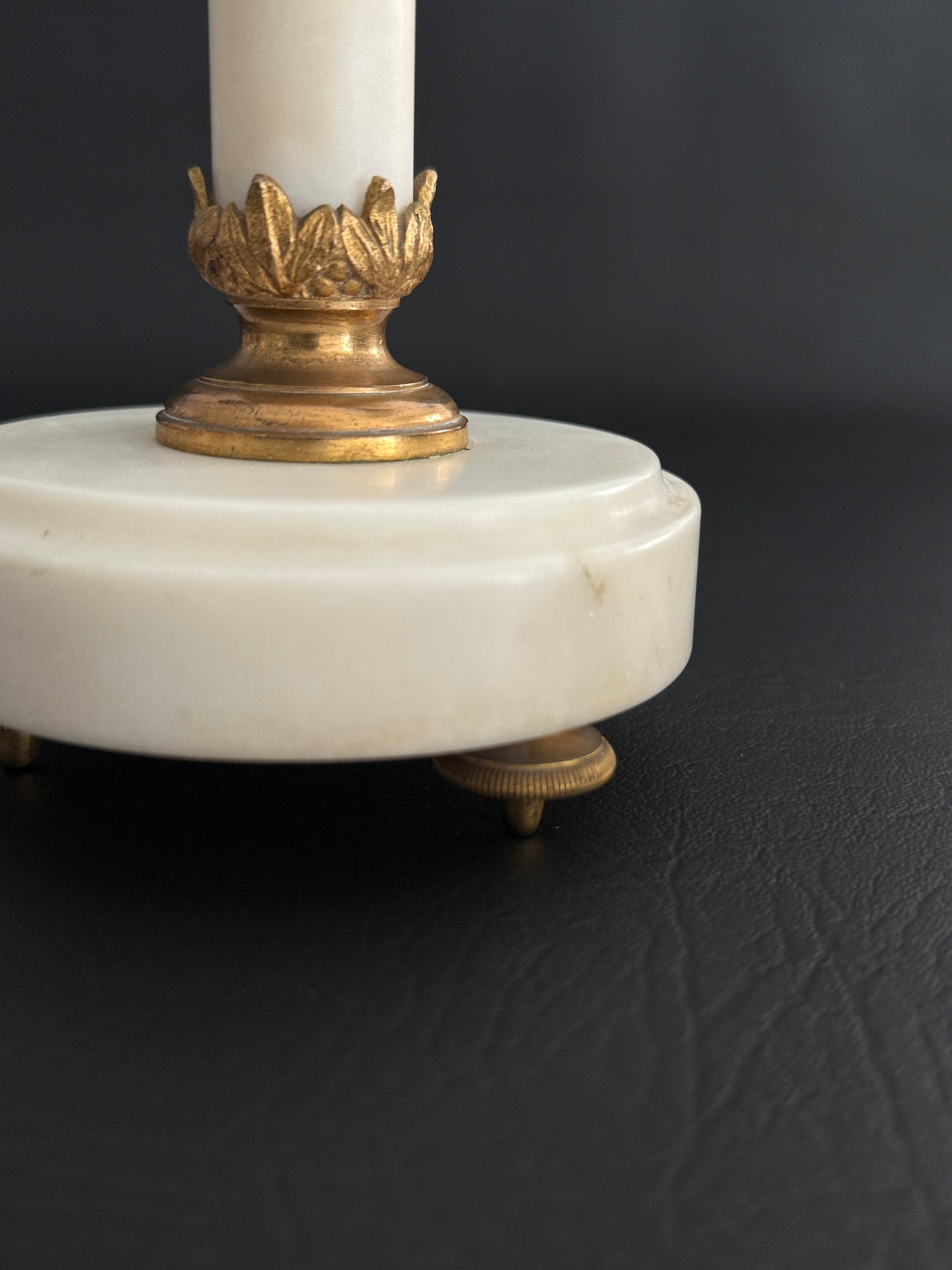 Pair of Marble & Gilt Metal Two-Arm Candelabras