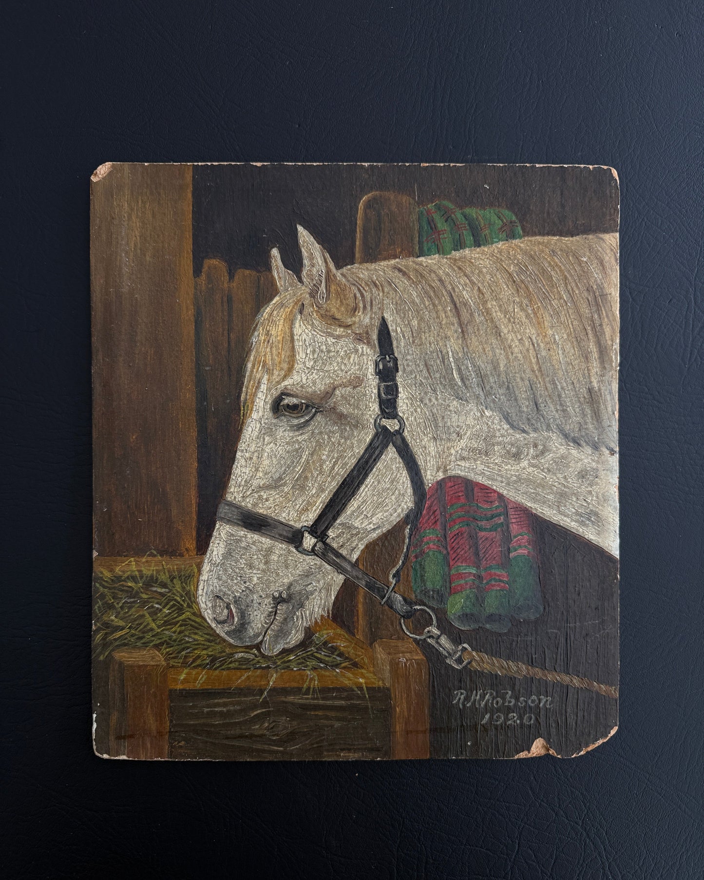 Textured Horse Portrait on Board (Signed)