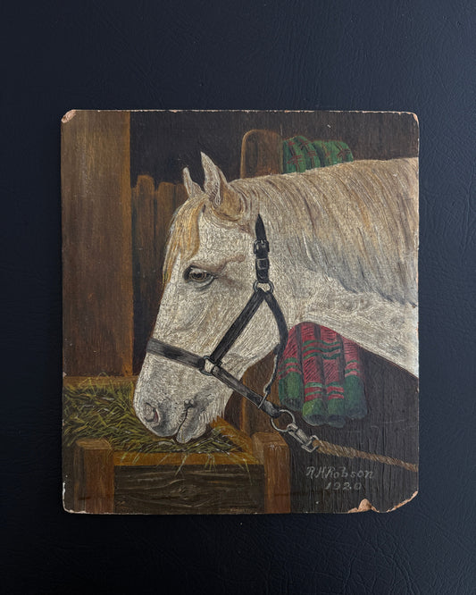 Textured Horse Portrait on Board (Signed)