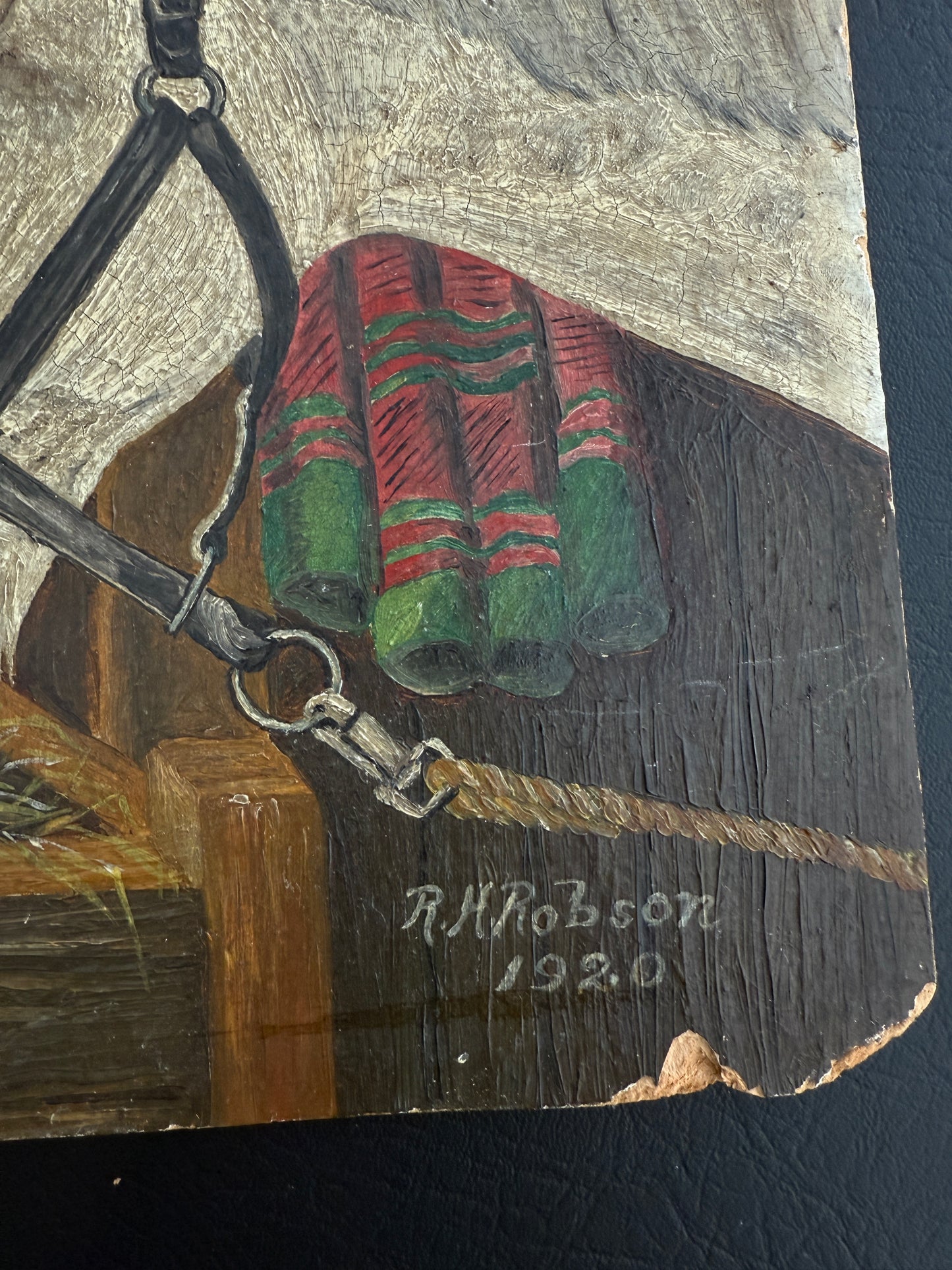 Textured Horse Portrait on Board (Signed)