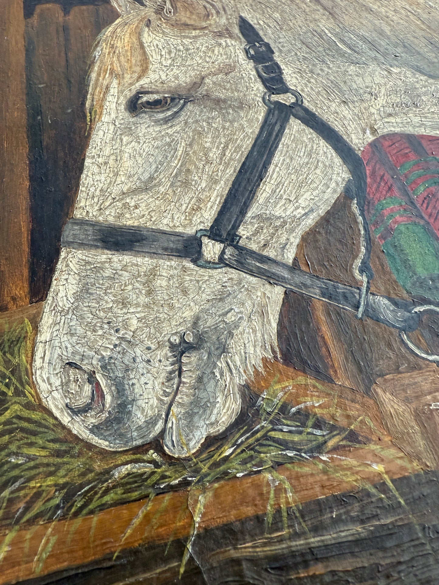 Textured Horse Portrait on Board (Signed)