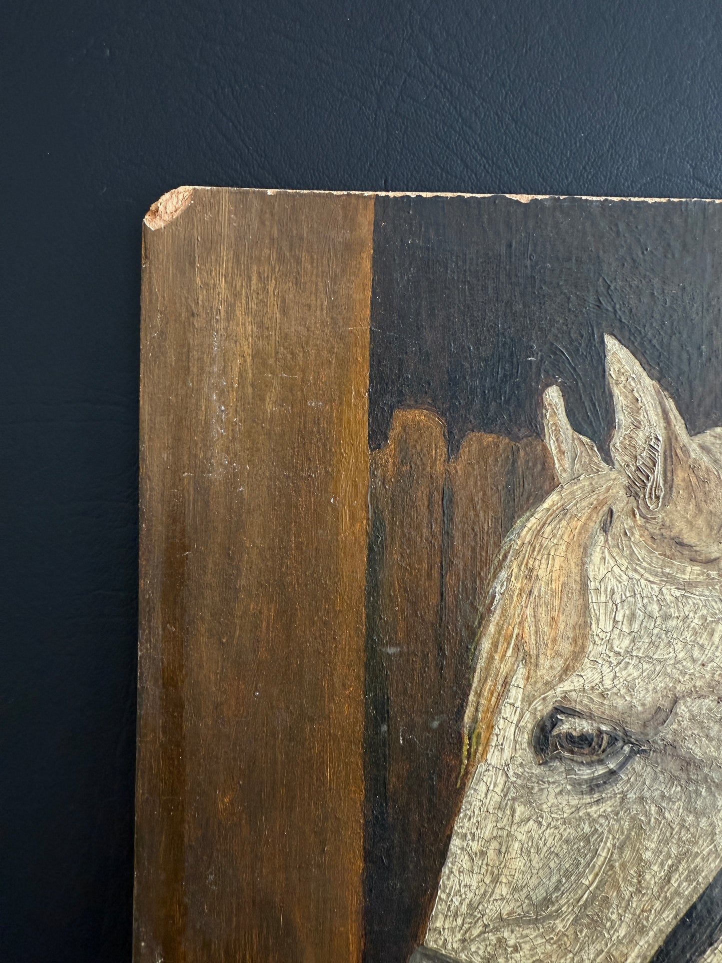 Textured Horse Portrait on Board (Signed)