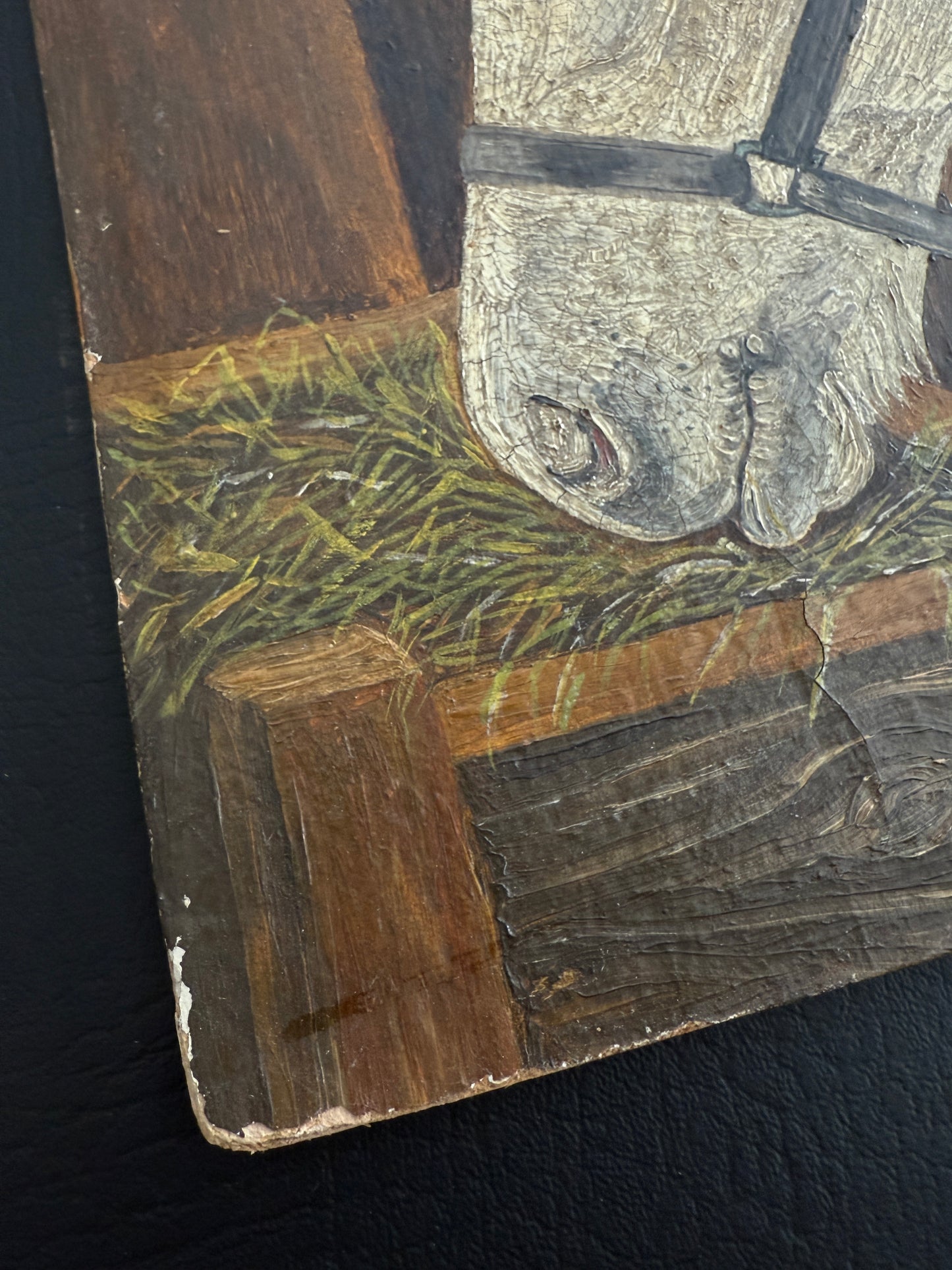 Textured Horse Portrait on Board (Signed)