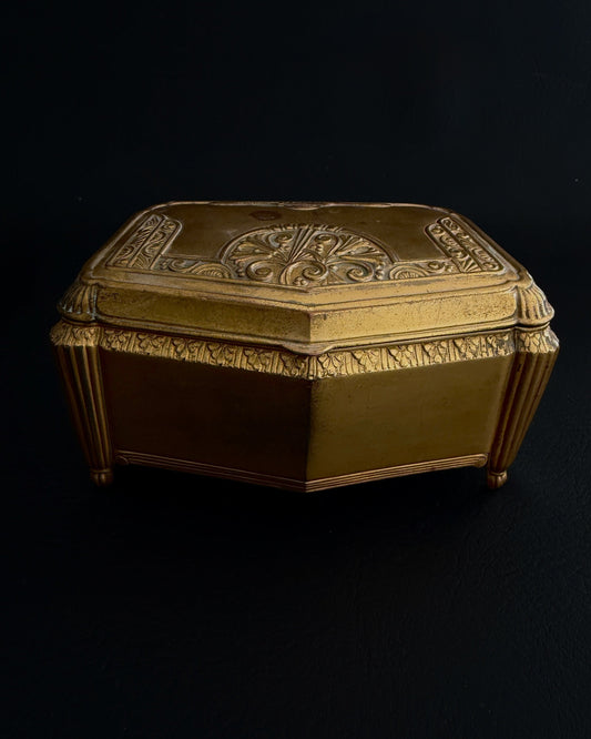 Gilt Music Box with Velvet Interior