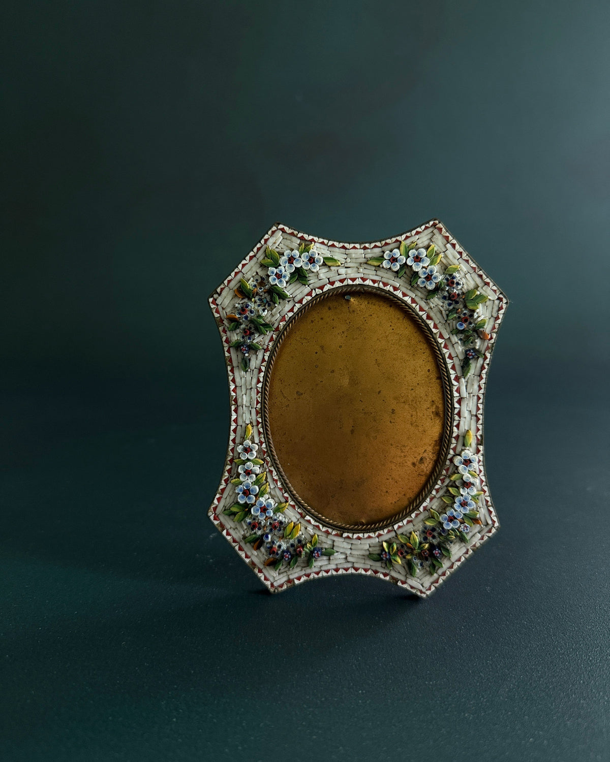 Vintage Italian Floral Micromosaic Frame