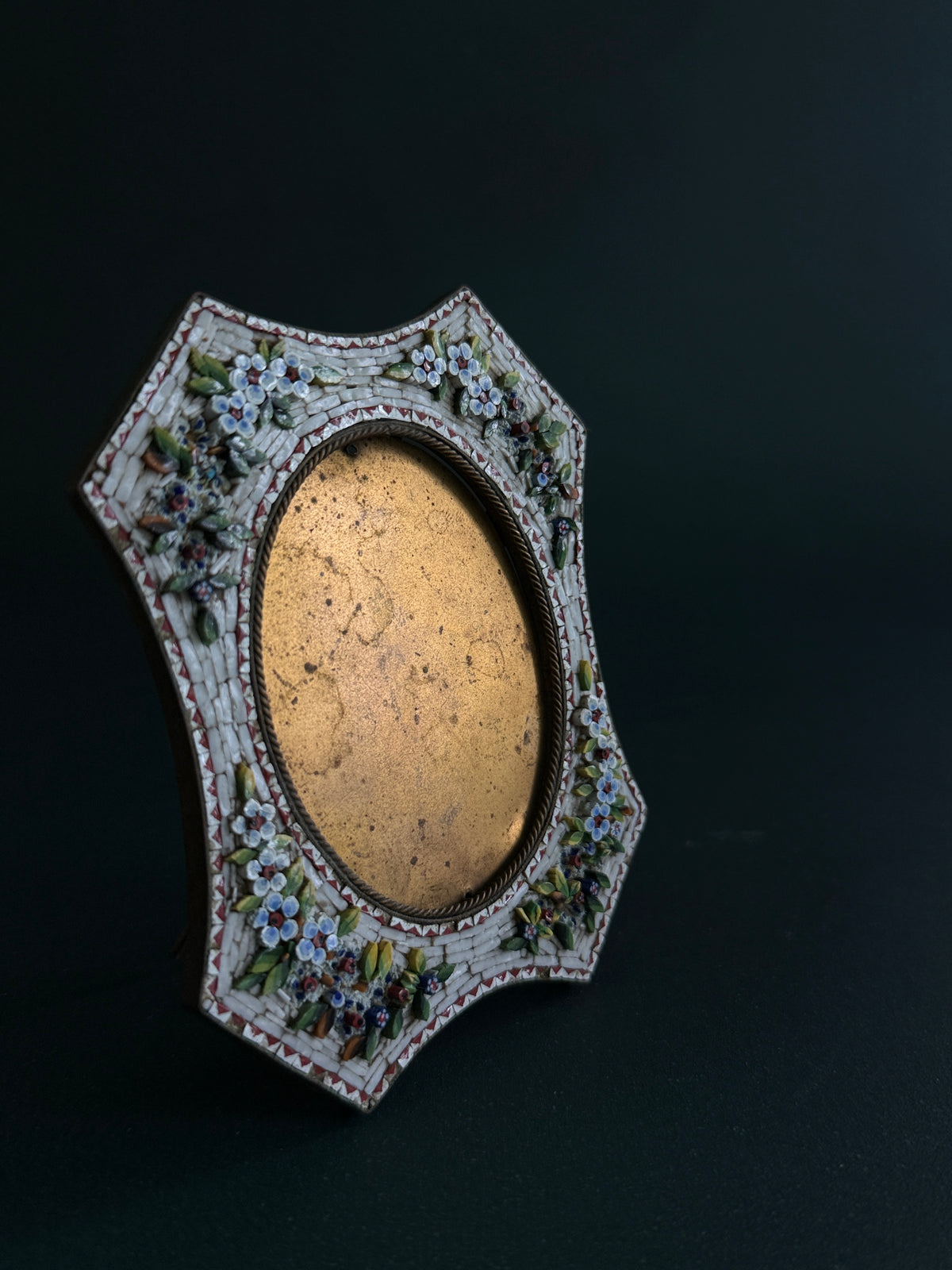 Vintage Italian Floral Micromosaic Frame