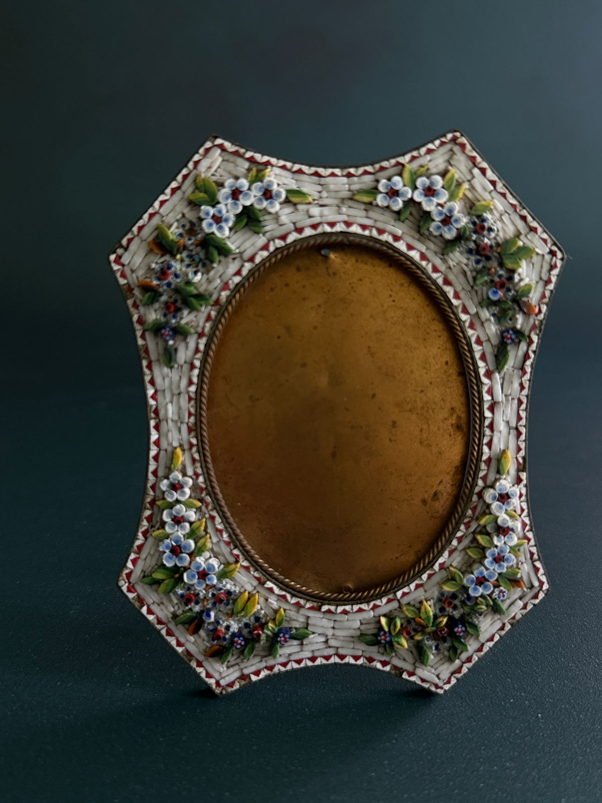 Vintage Italian Floral Micromosaic Frame