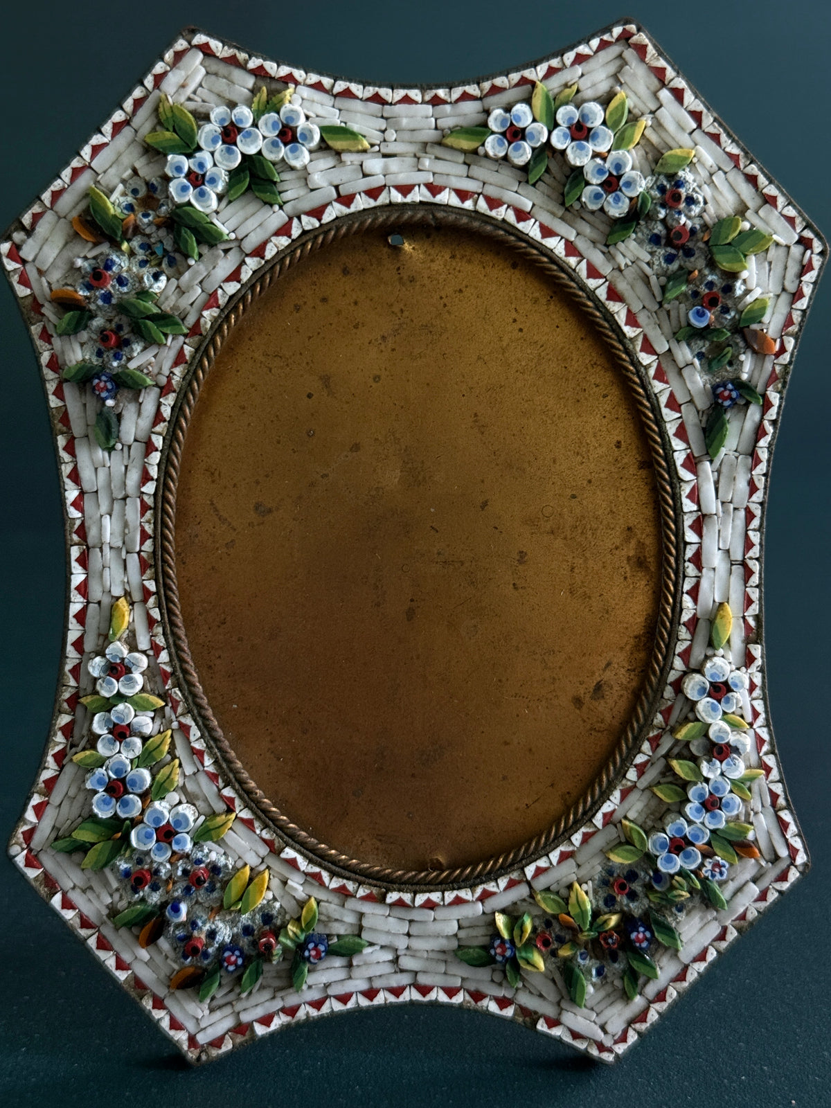 Vintage Italian Floral Micromosaic Frame