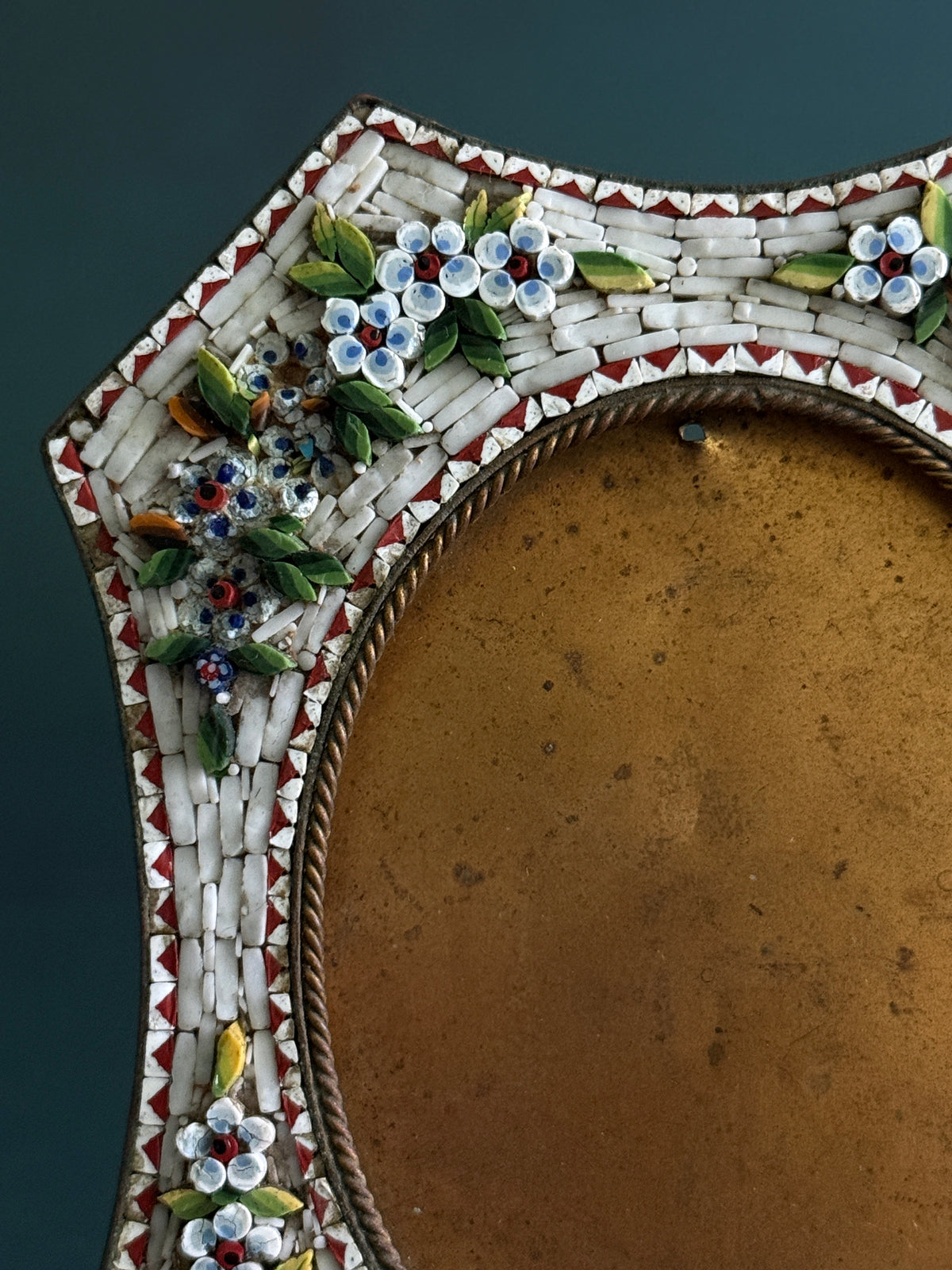 Vintage Italian Floral Micromosaic Frame