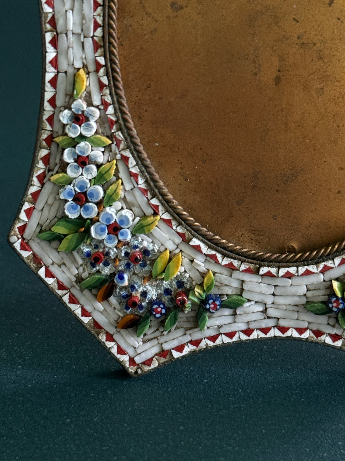 Vintage Italian Floral Micromosaic Frame
