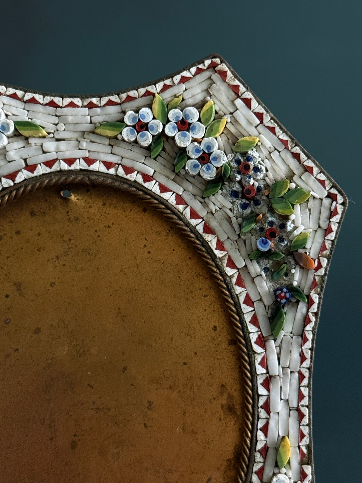 Vintage Italian Floral Micromosaic Frame