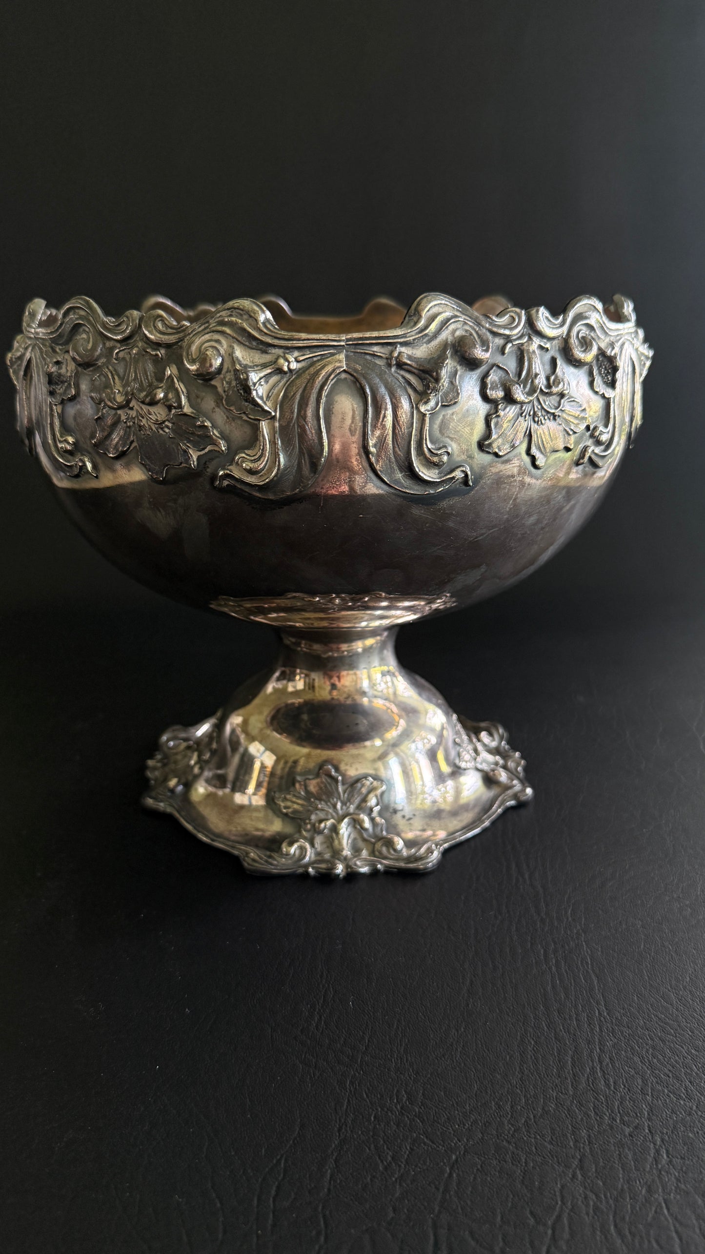 Silver Punch Bowl Candle Vessel