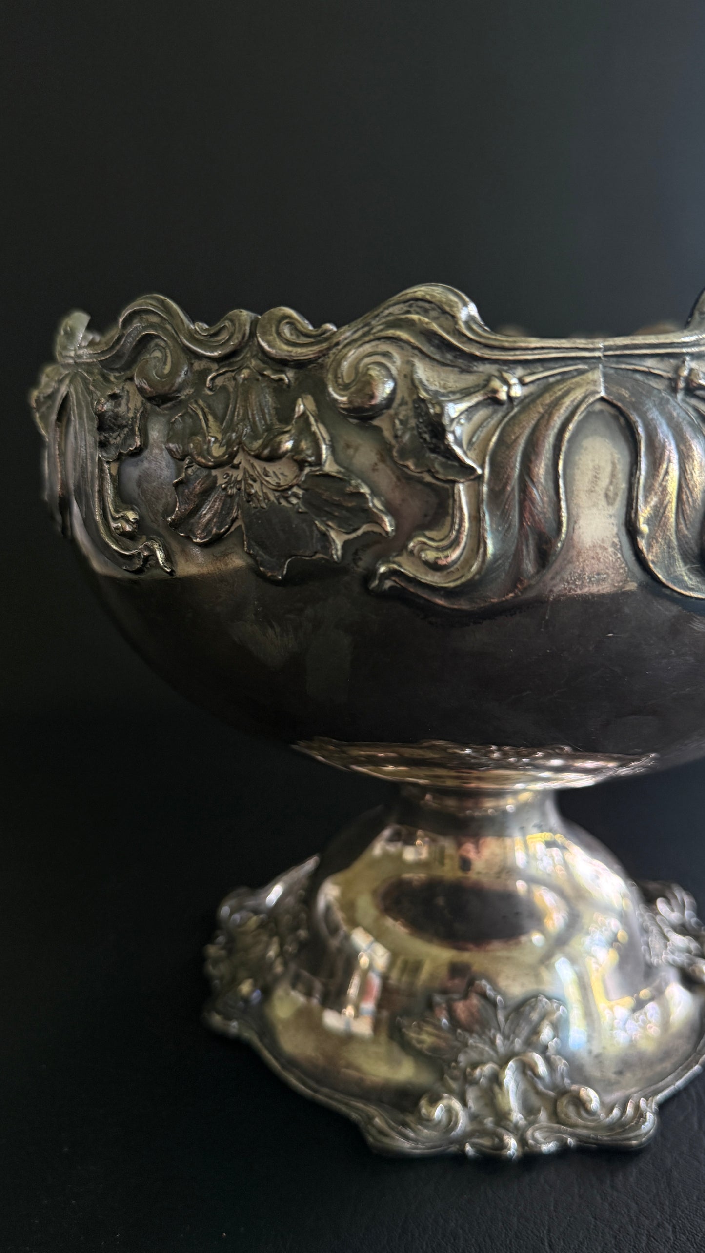 Silver Punch Bowl Candle Vessel