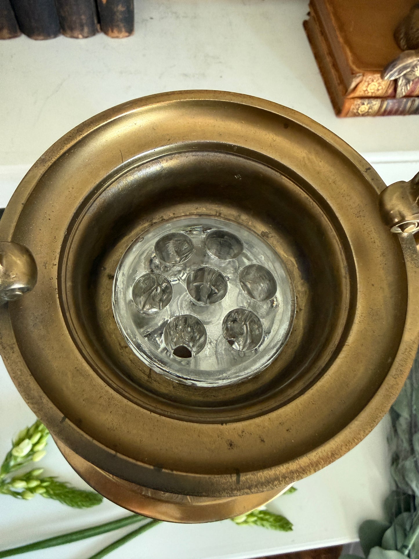 Monumental Mounted Glass Urn Vase