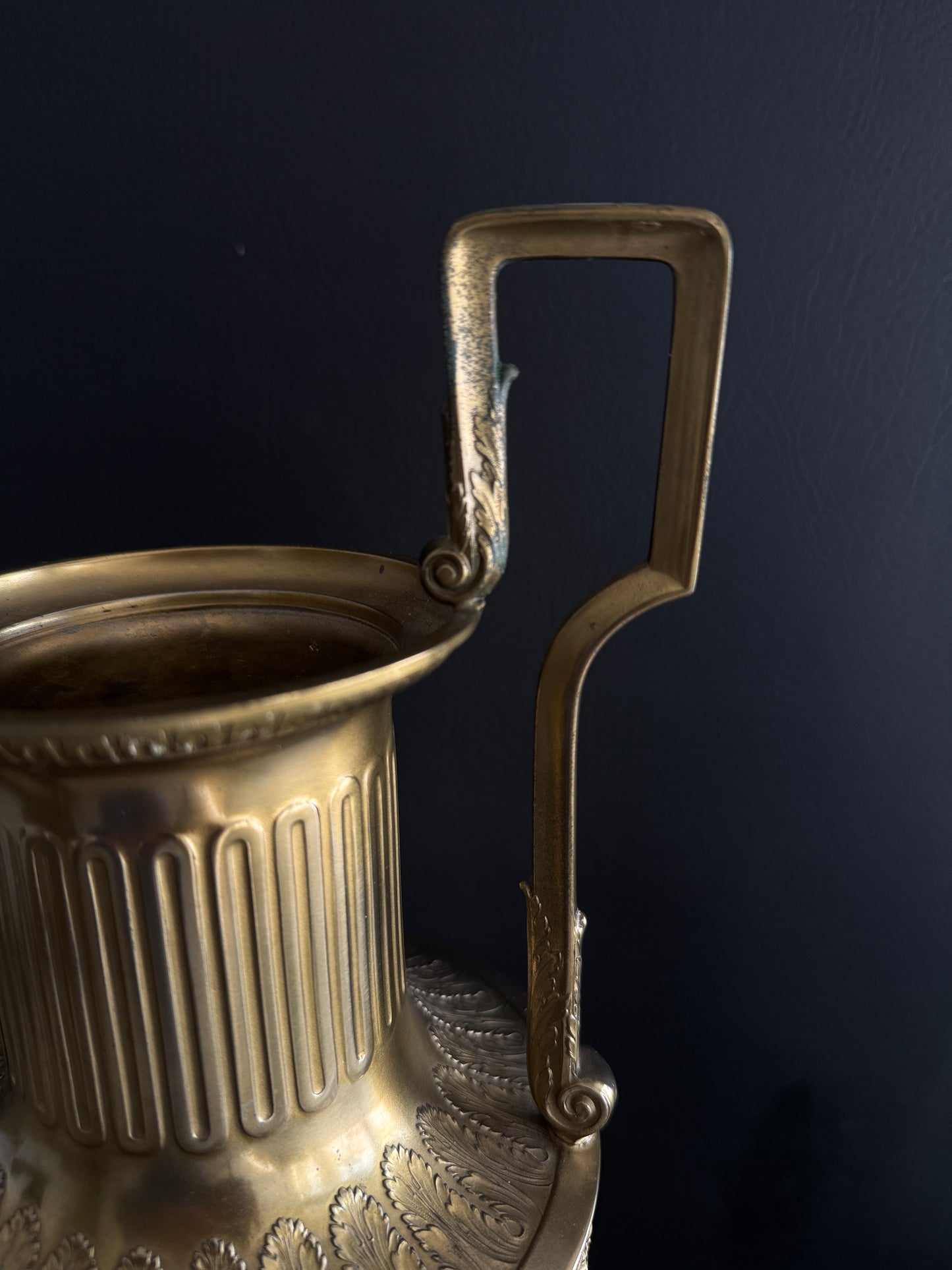 Monumental Mounted Glass Urn Vase