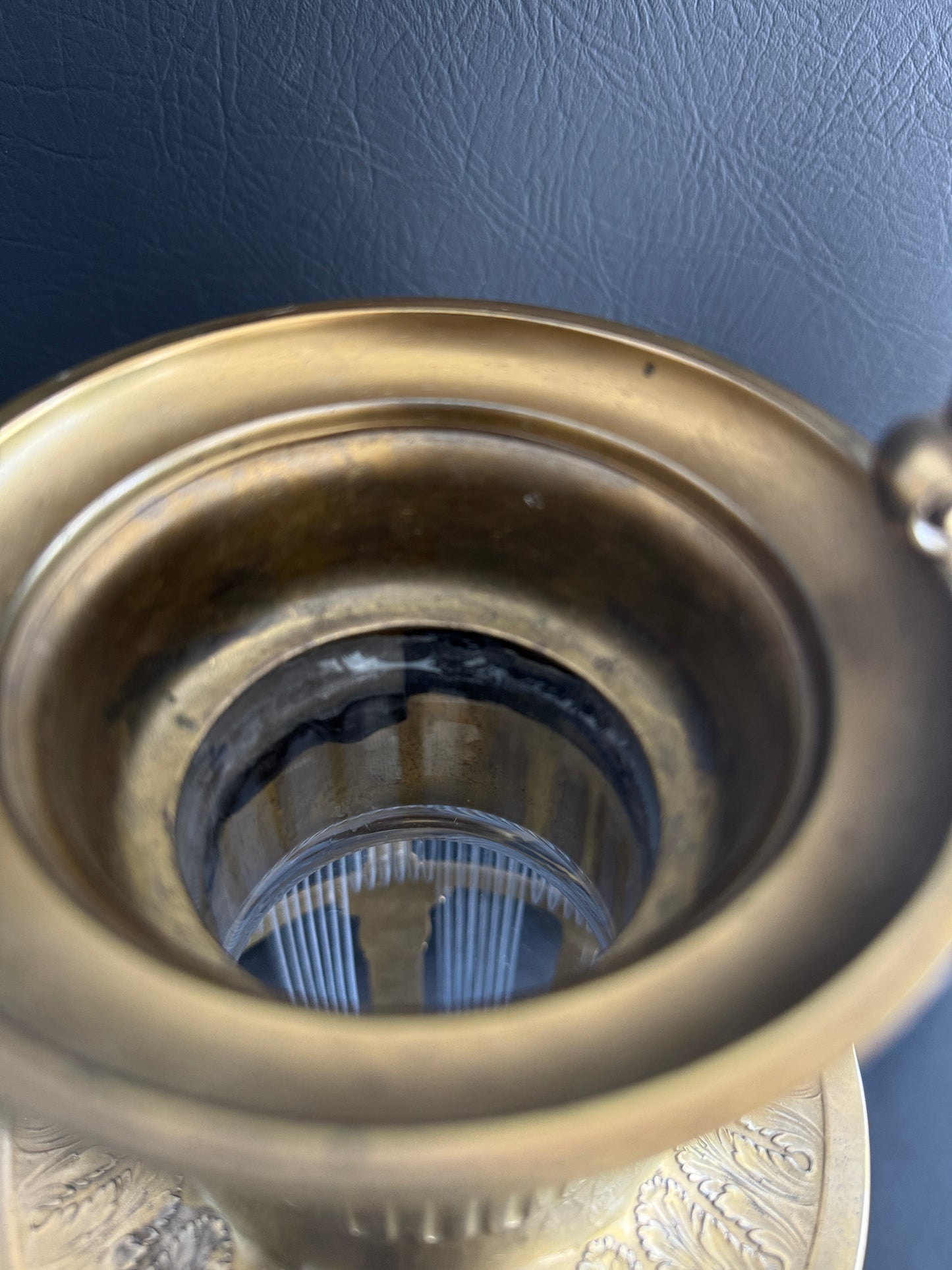 Monumental Mounted Glass Urn Vase