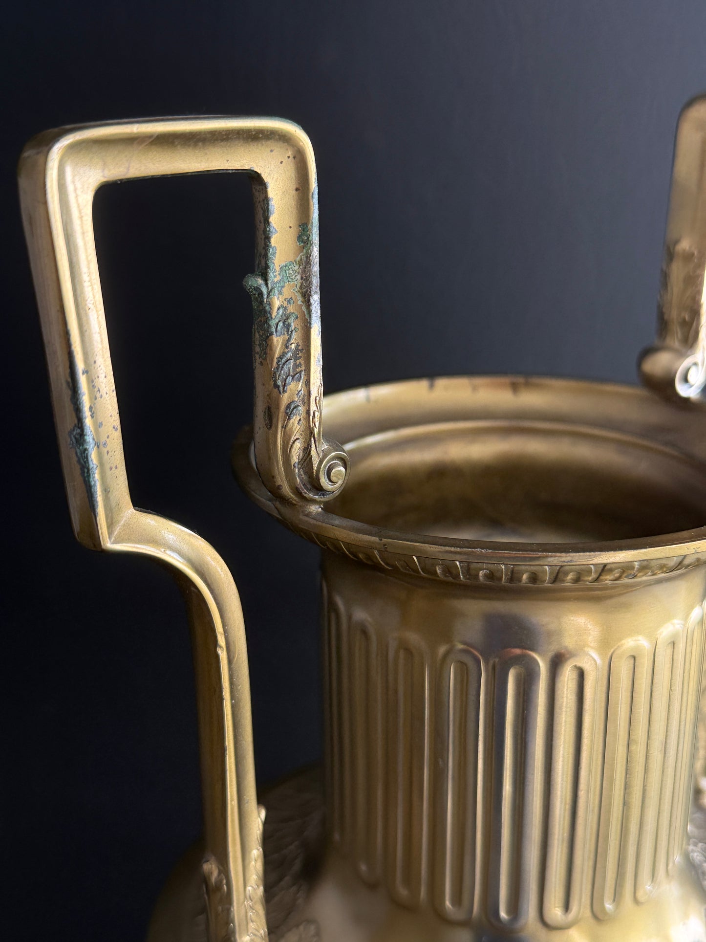 Monumental Mounted Glass Urn Vase