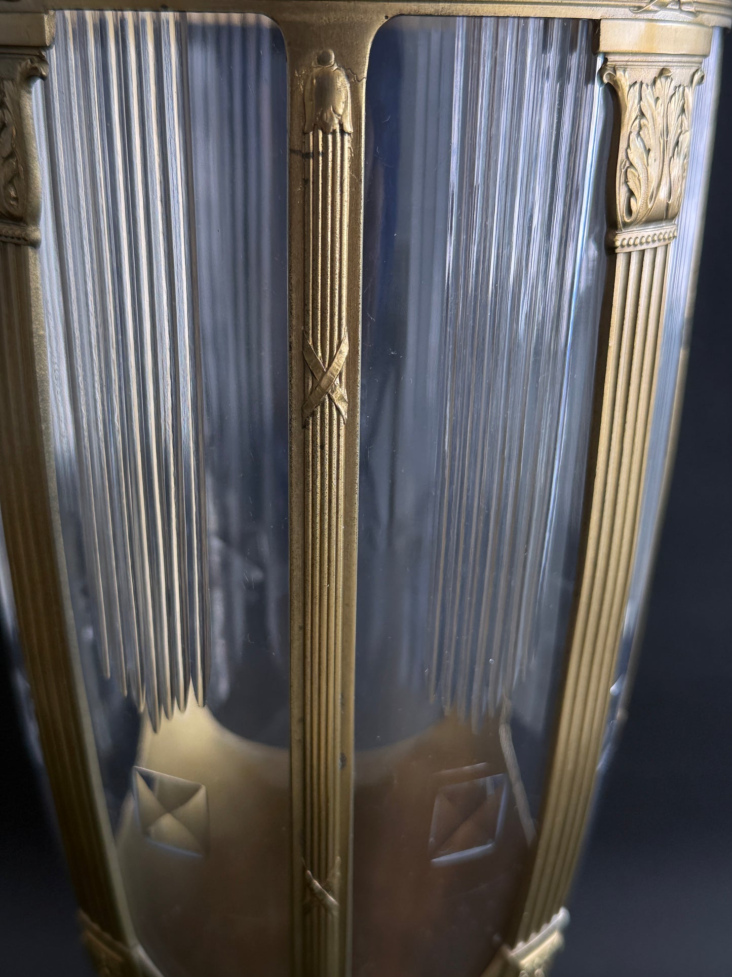 Monumental Mounted Glass Urn Vase