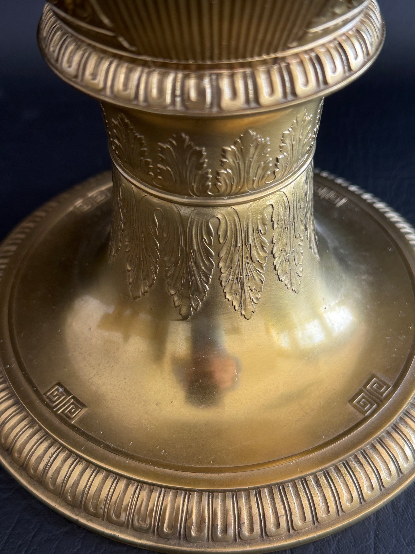 Monumental Mounted Glass Urn Vase