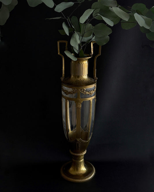 Monumental Mounted Glass Urn Vase