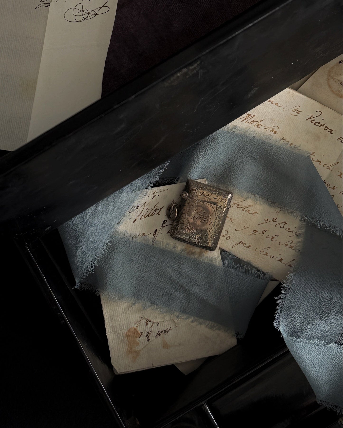 Victorian Engraved Silver Vesta Case