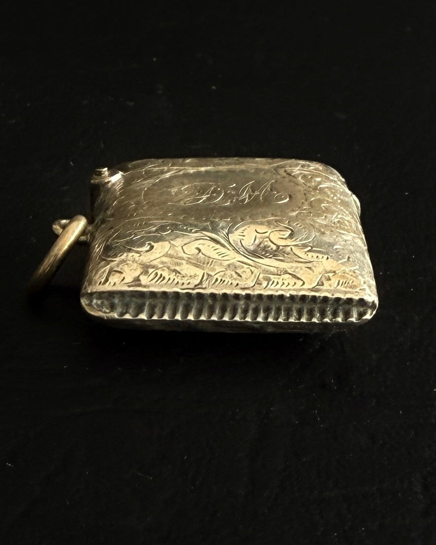 Victorian Engraved Silver Vesta Case