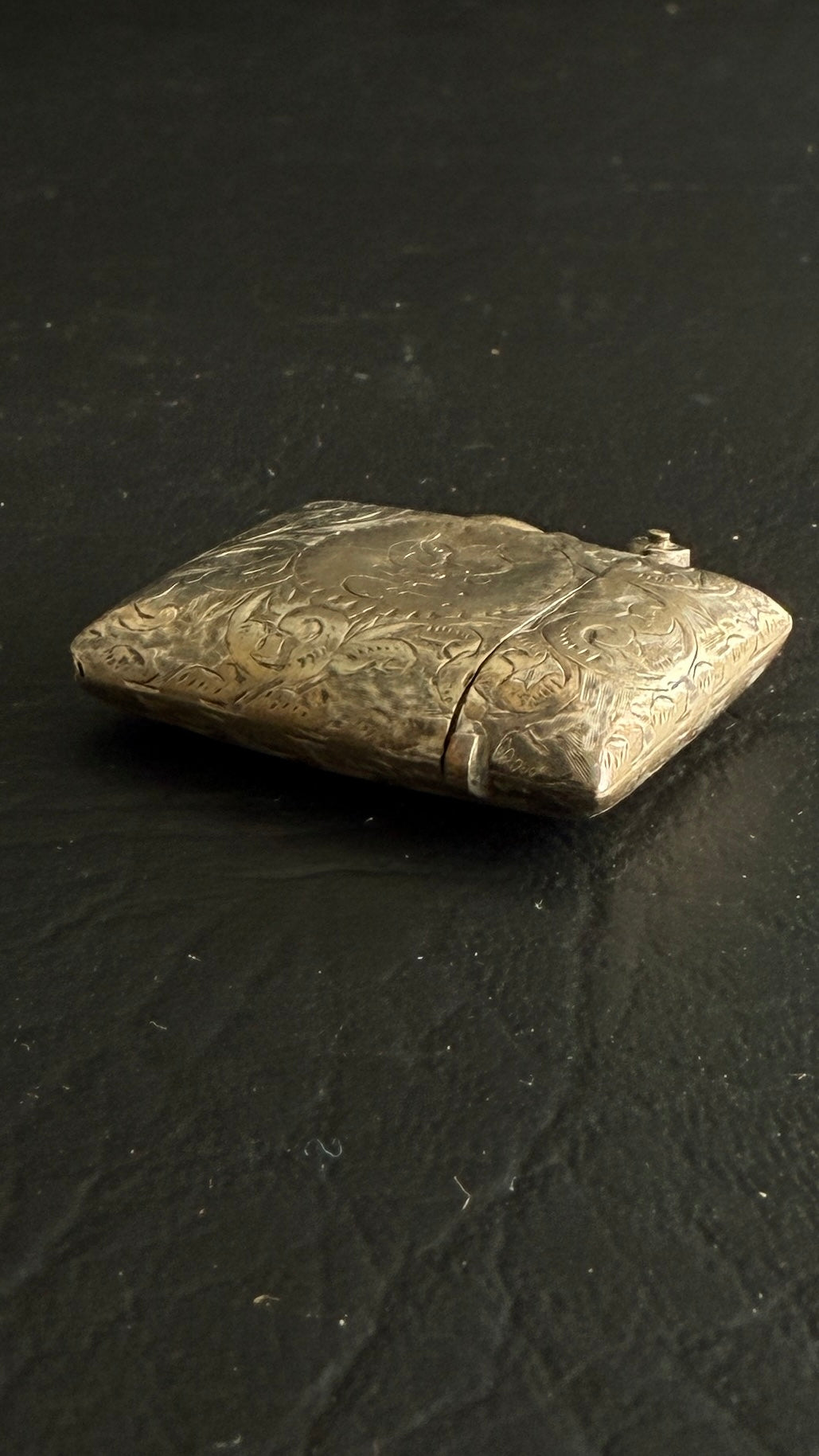 Victorian Engraved Silver Vesta Case